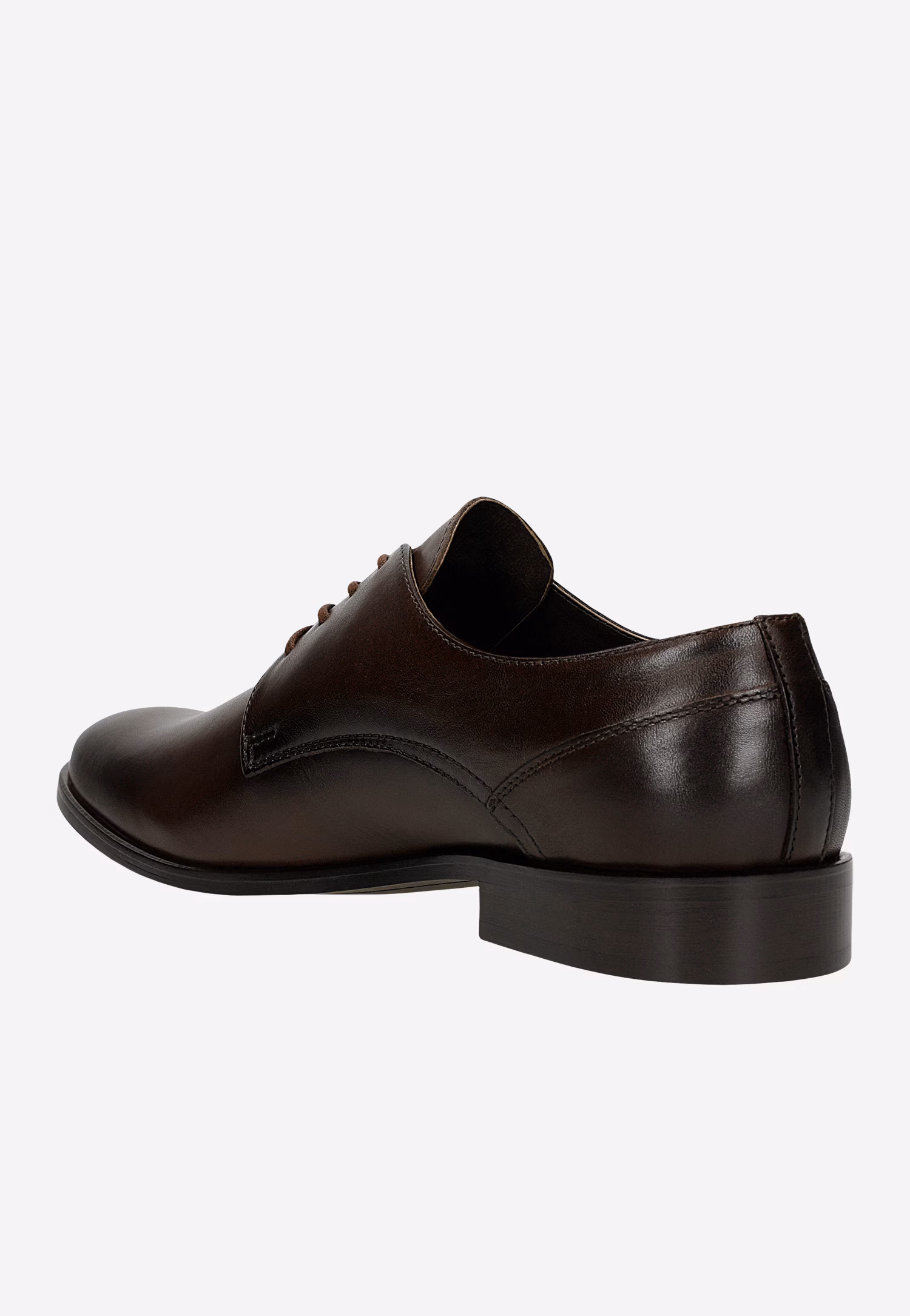 Ciemnobrązowe wizytowe półbuty męskie ze skóry licowej