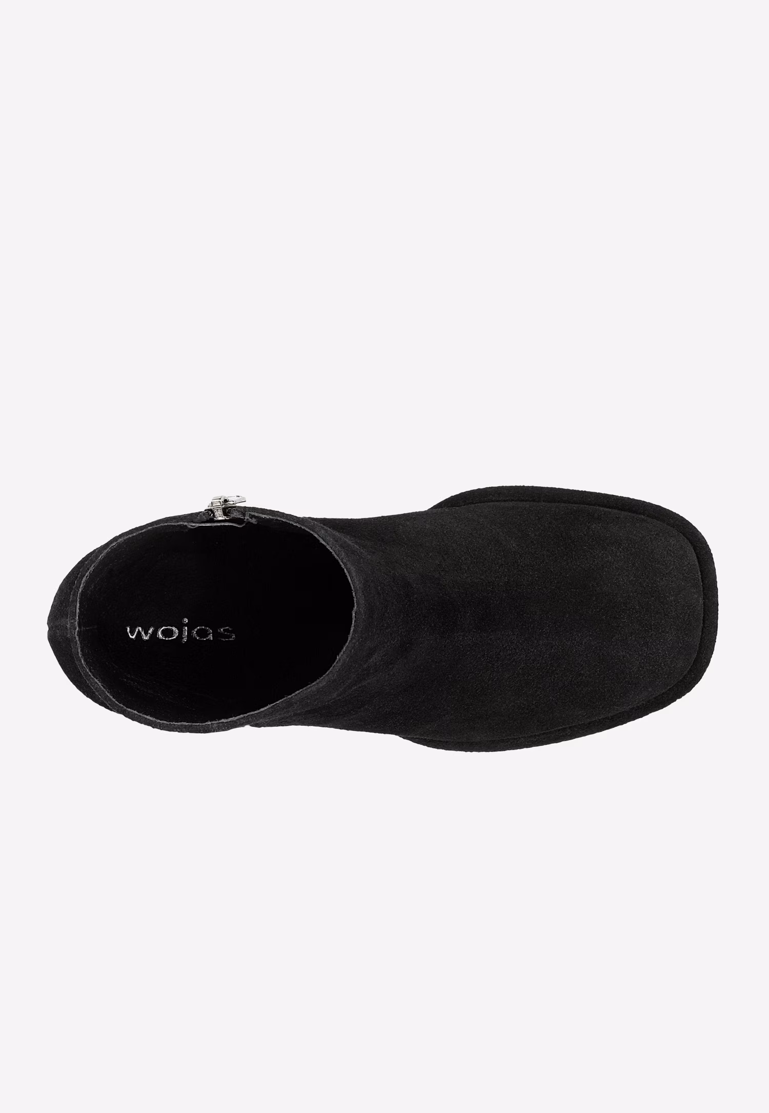 Czarne botki damskie na słupku z dwoiny welurowej