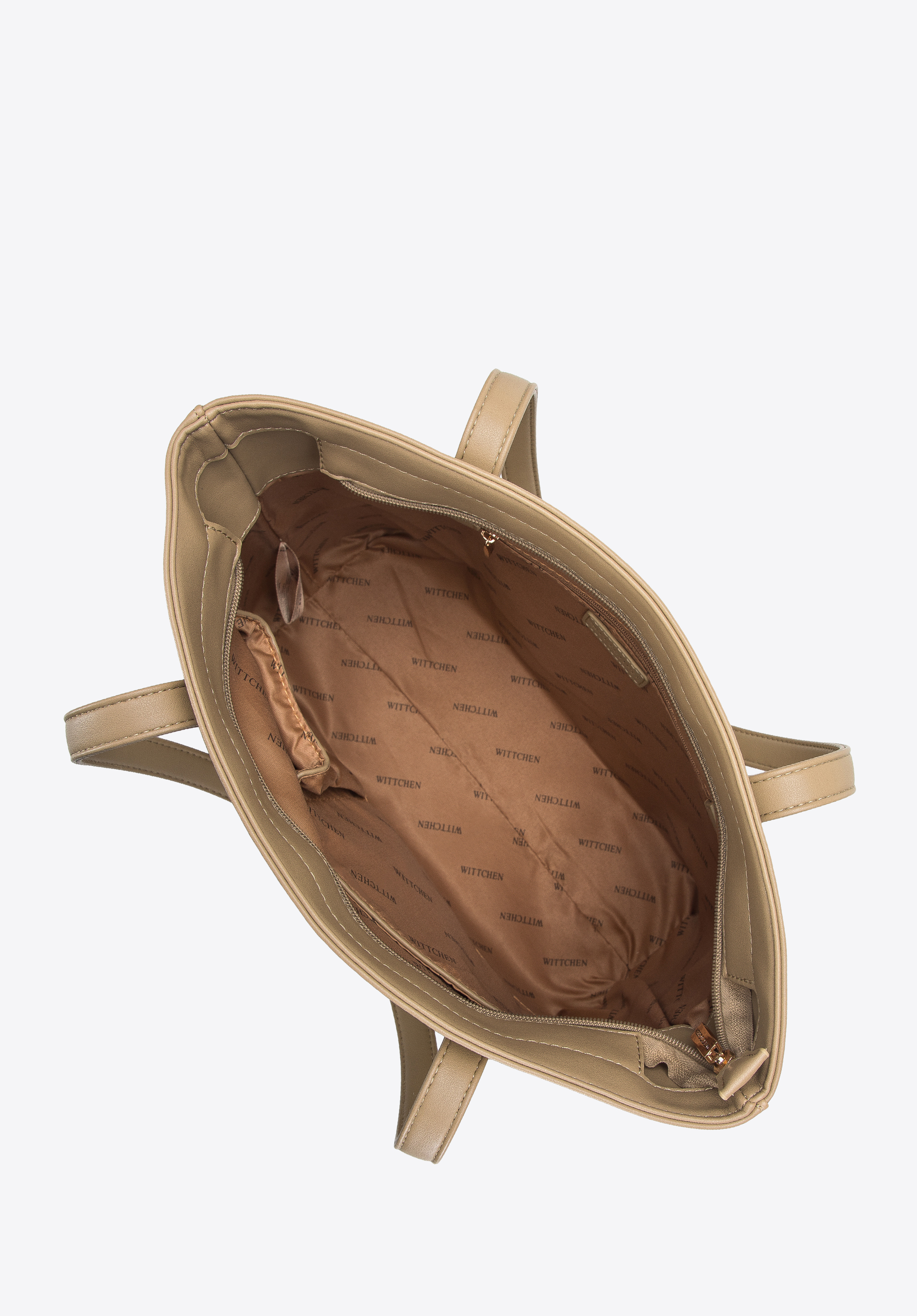 Damska shopperka z ekoskóry o dwóch fakturach i łańcuchem