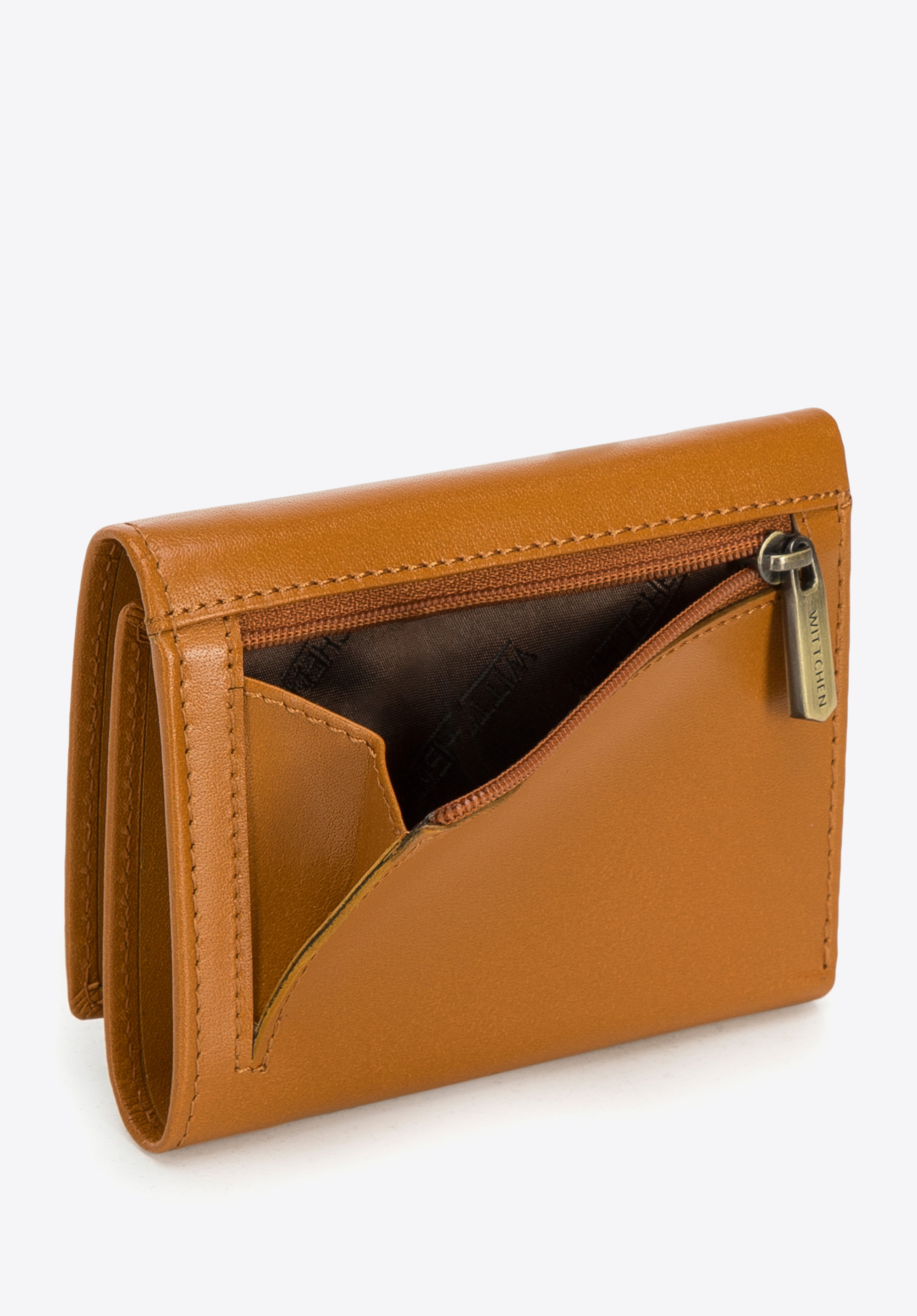 Damski portfel z gładkiej skóry mały