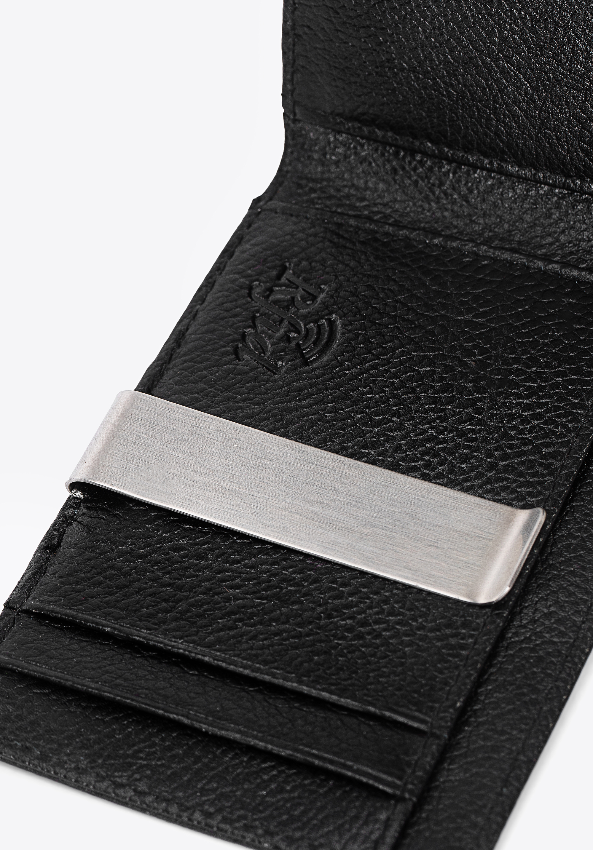 Męski portfel skórzany z klipsem