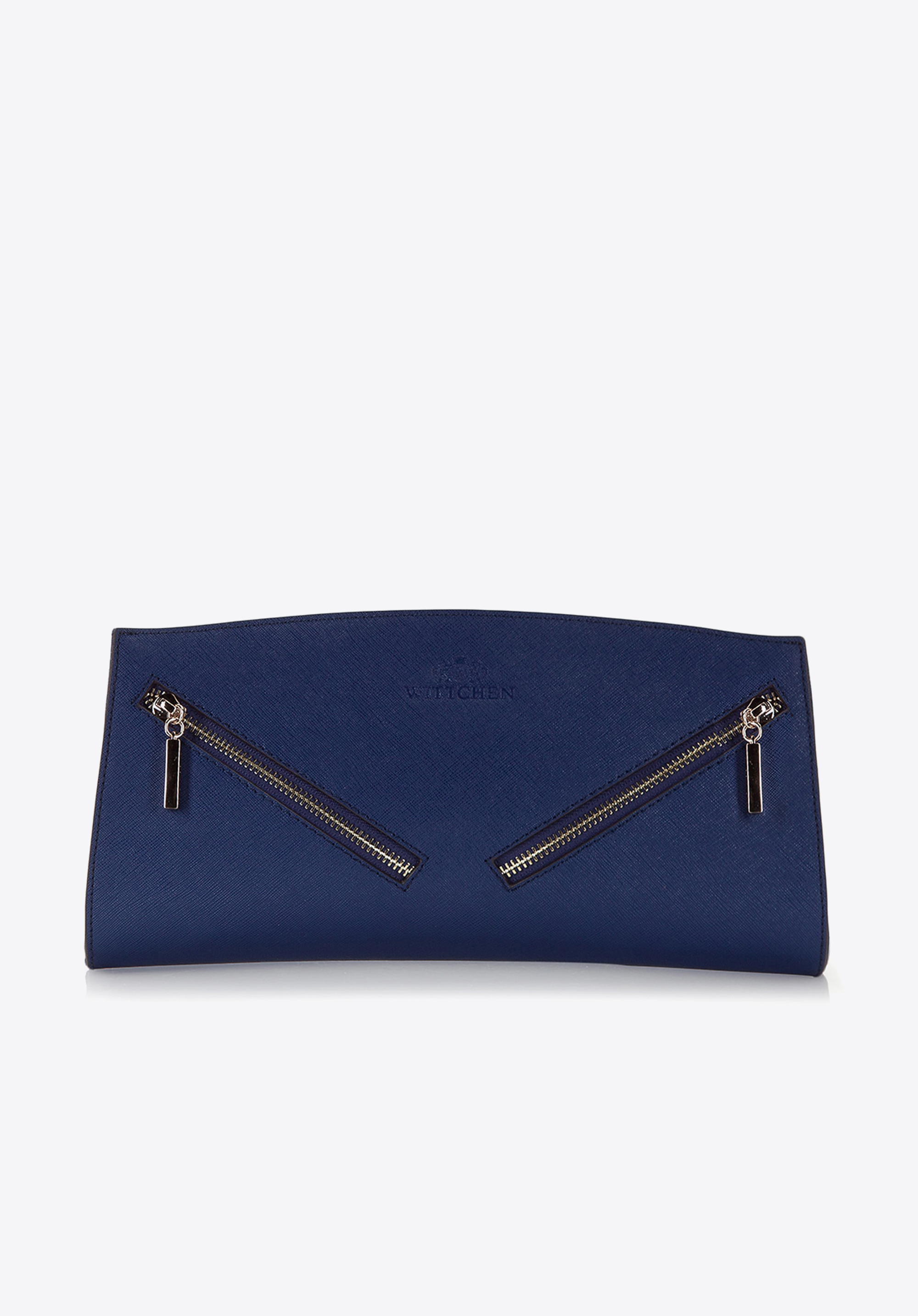 Kopertówka skórzana z ukośnymi suwakami