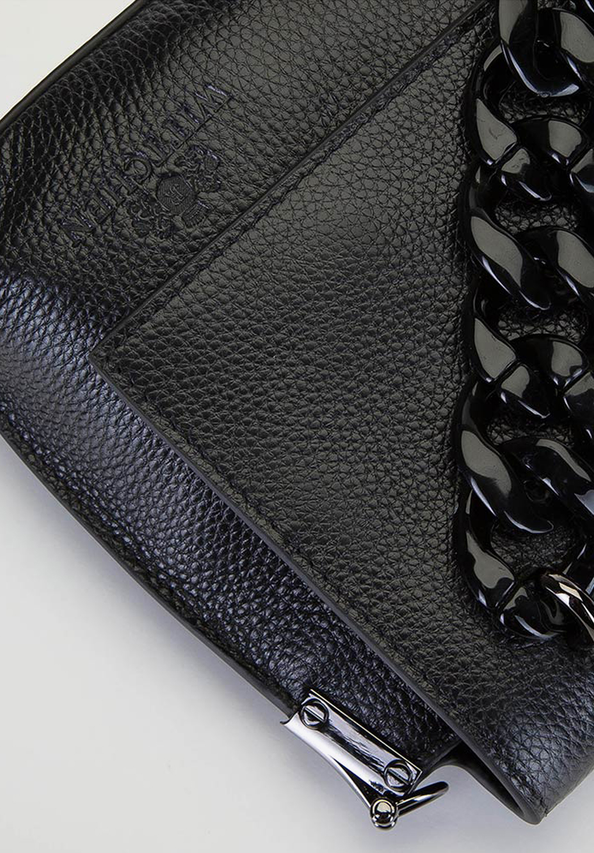 Damska listonoszka skórzana z grubym łańcuchem