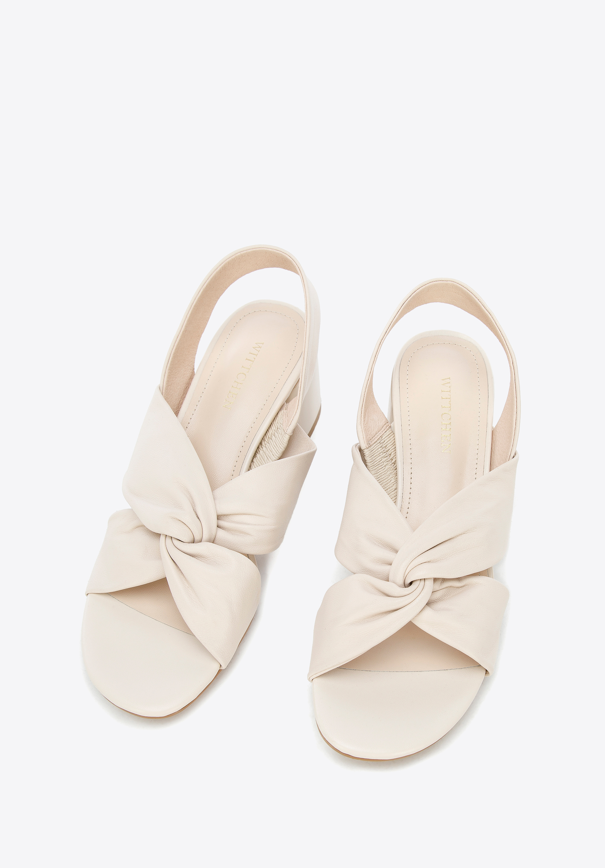 Damskie sandały z miękkiej skóry na słupku