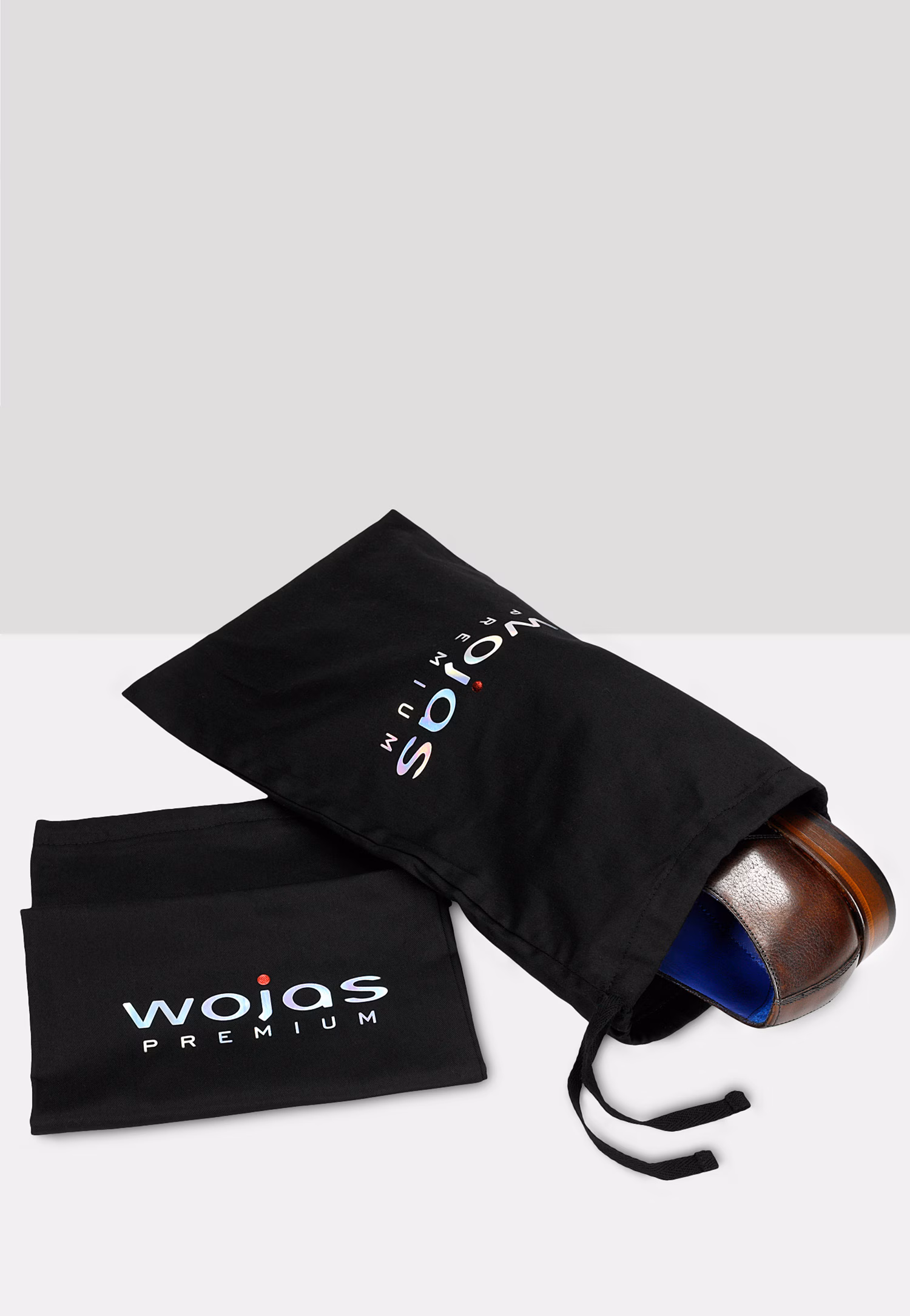 PREMIUM brązowe wizytowe półbuty męskie z niebieskim wnętrzem