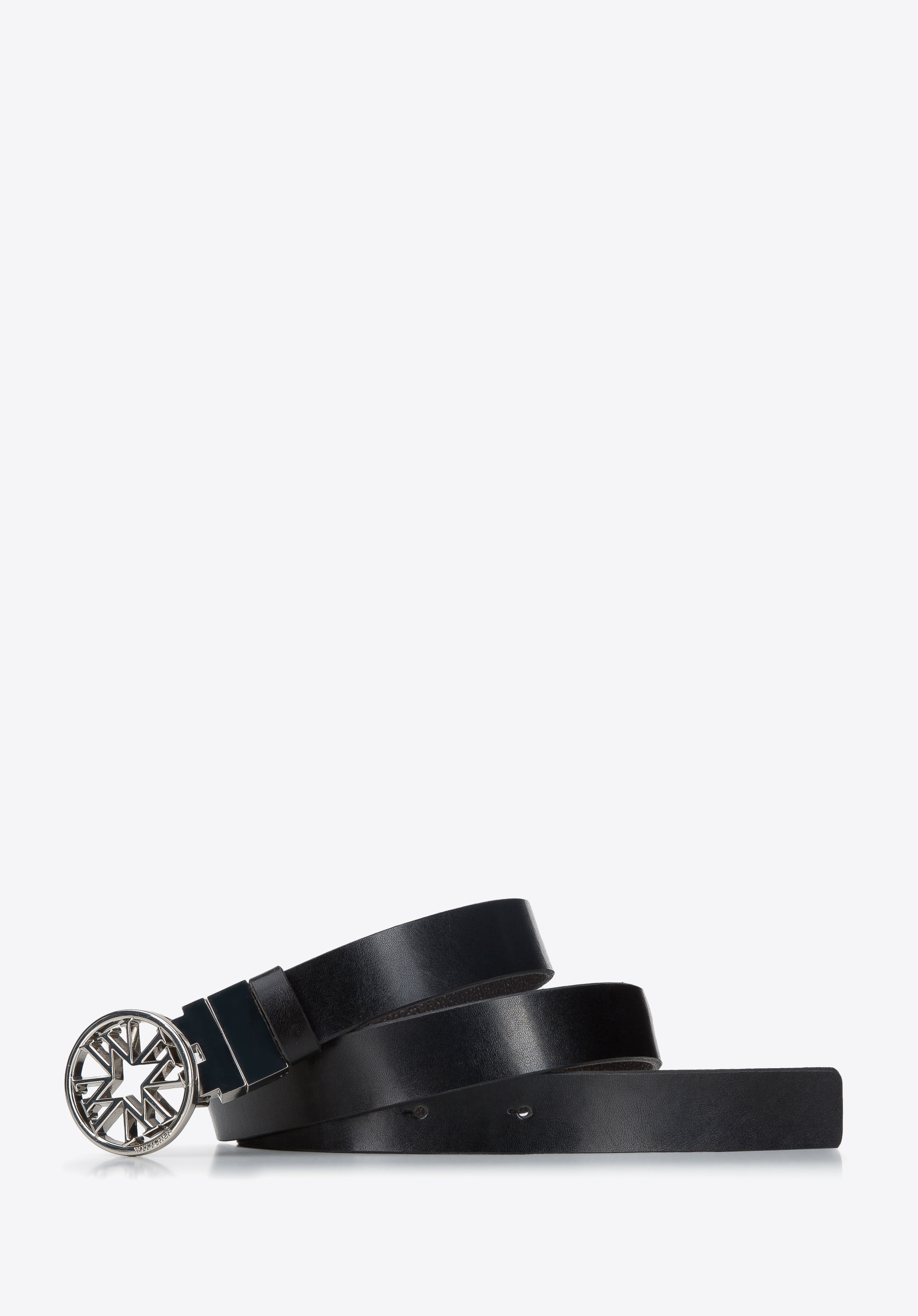 Damski pasek skórzany dwustronny z klamrą z monogramem