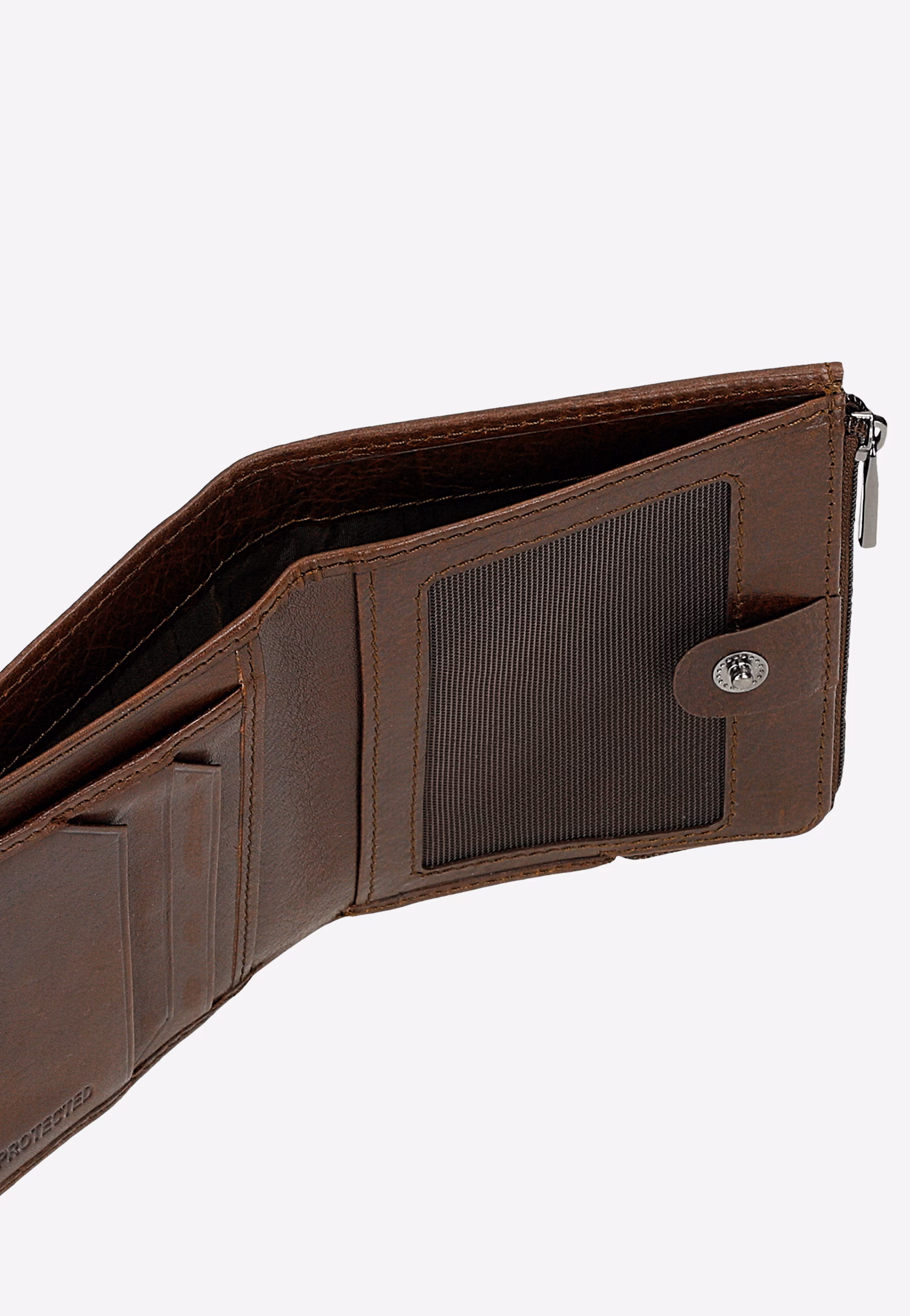 Brązowy skórzany portfel męski