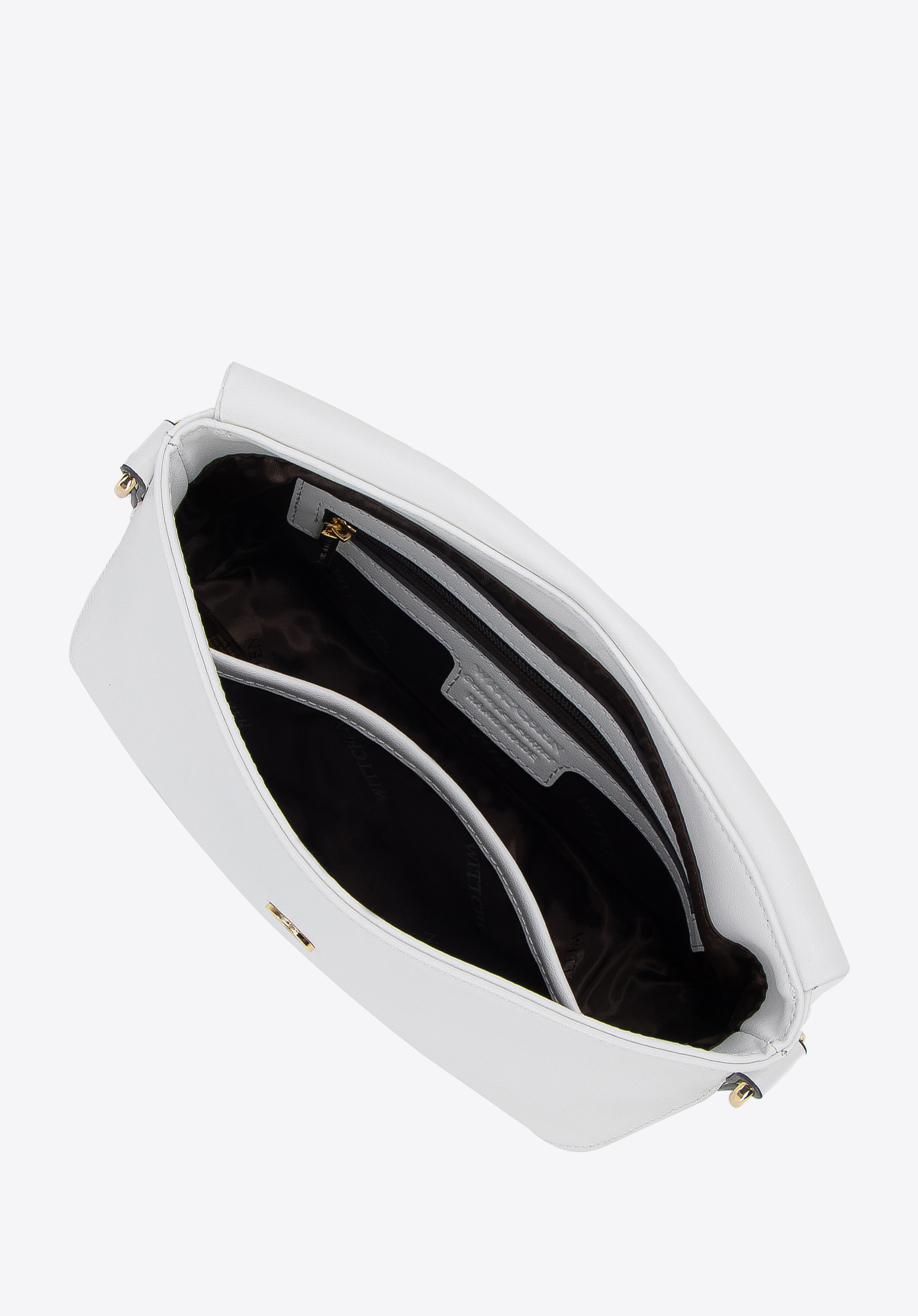 Damska listonoszka skórzana z kieszenią w klapie mała