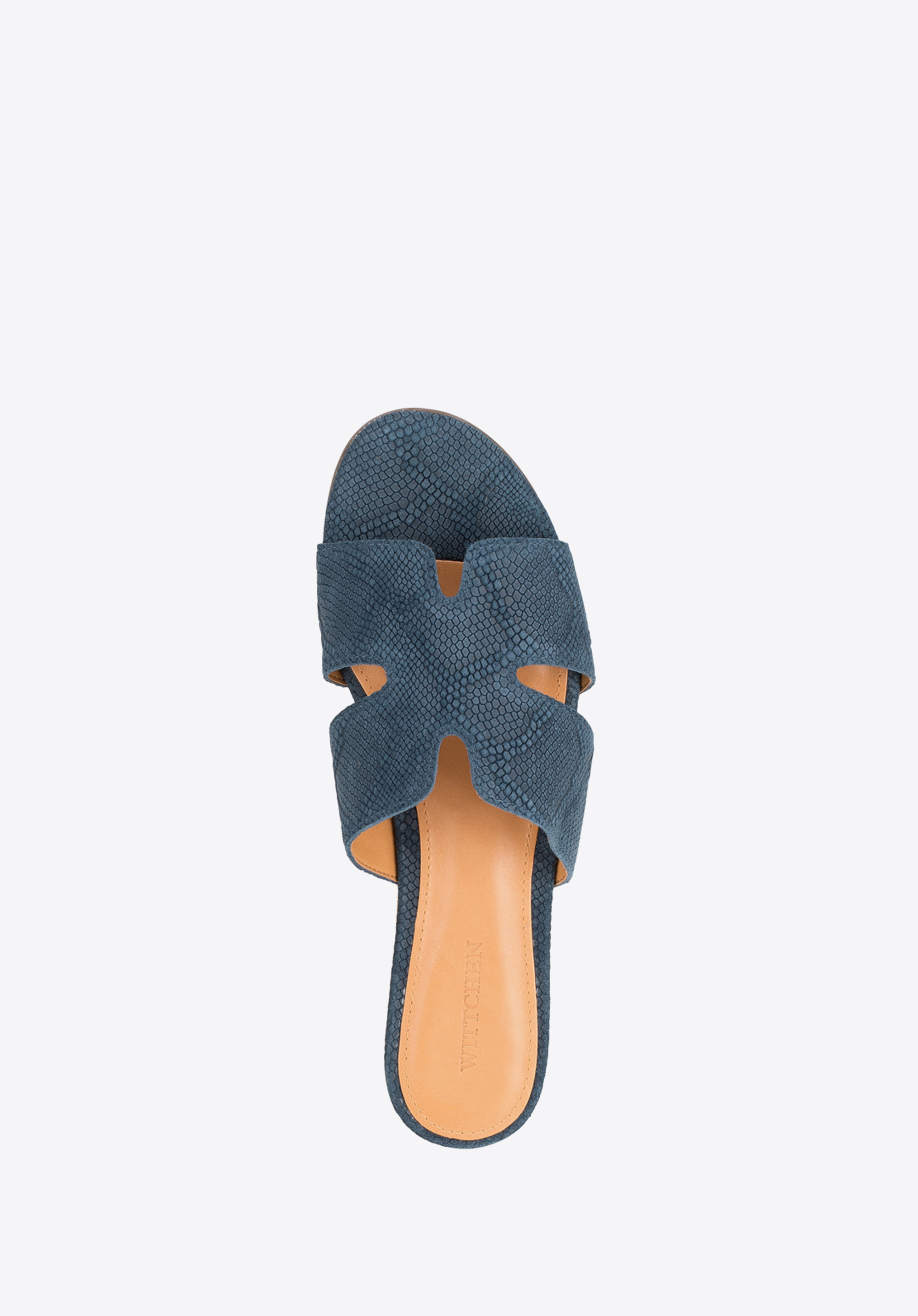 Damskie klapki z zamszu lizard