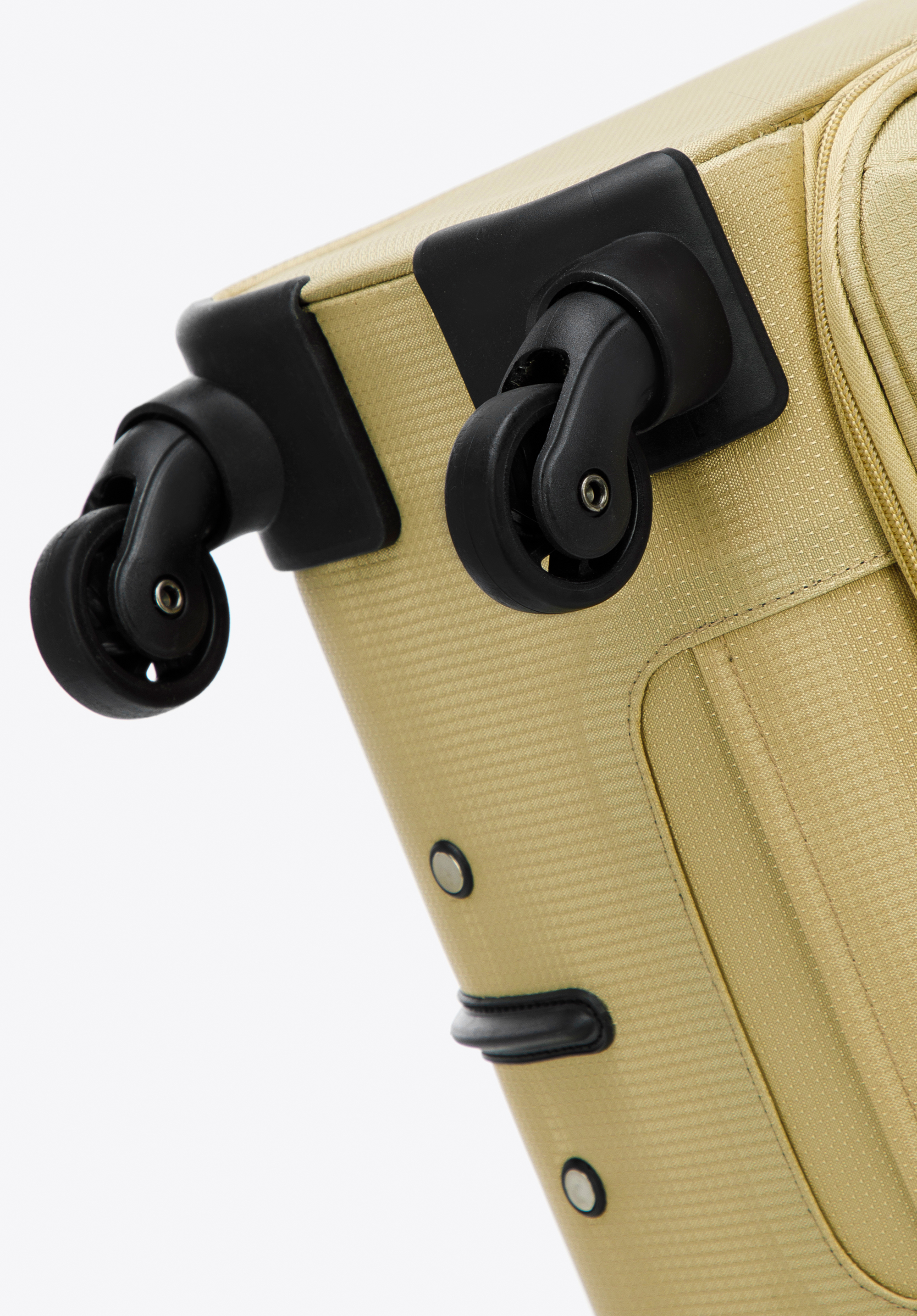 Średnia walizka miękka z błyszczącym suwakiem z przodu