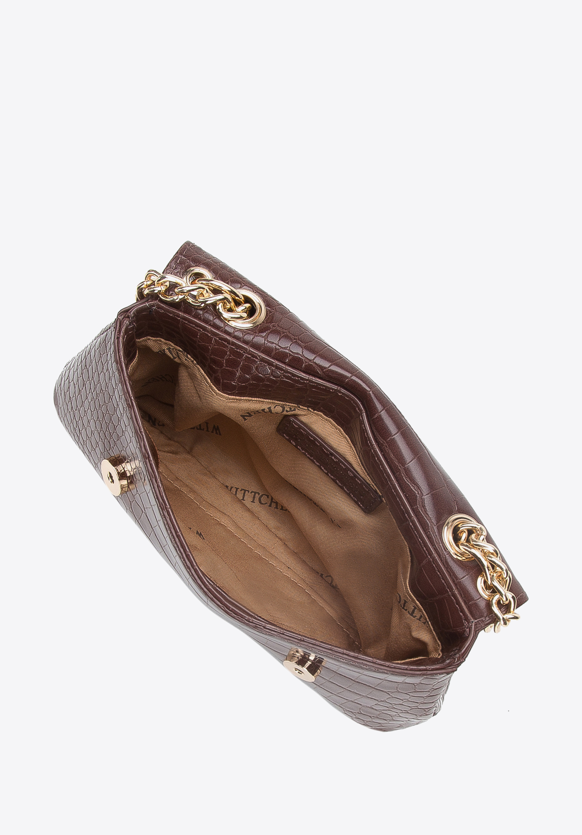 Minitorebka z ekoskóry croco z dwoma łańcuchami