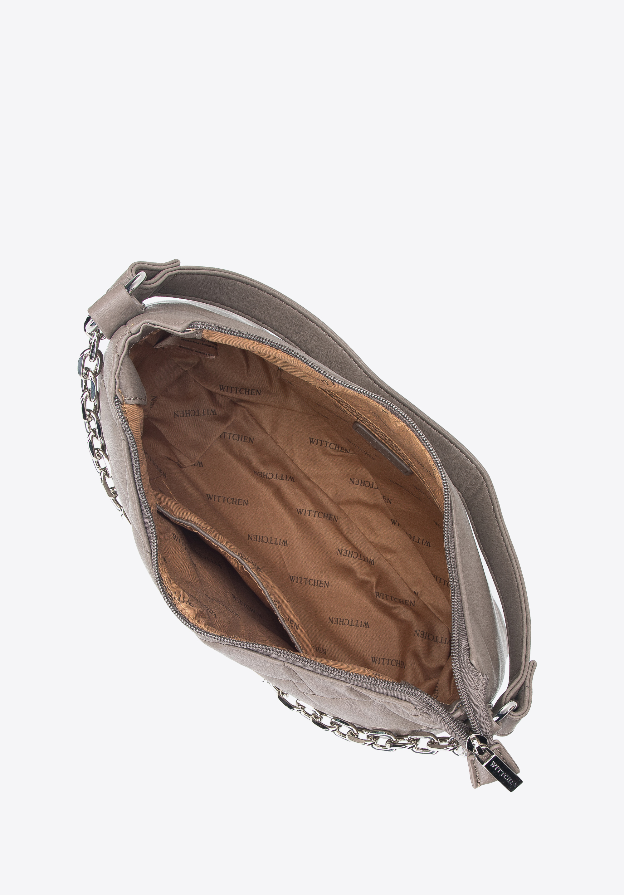 Damska torebka z ekoskóry z pikowaniem w prostokąty i kwadraty