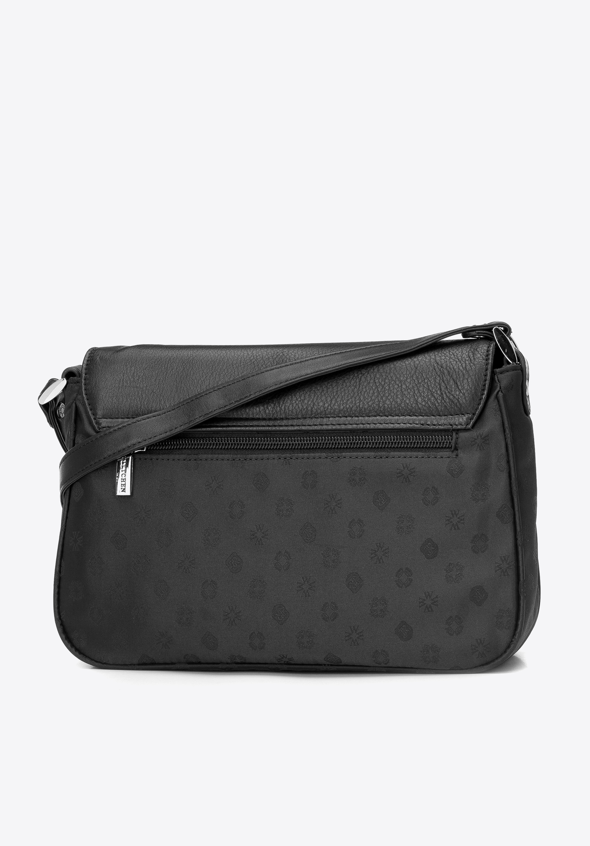Torebka crossbody ze skóry i żakardu z monogramem