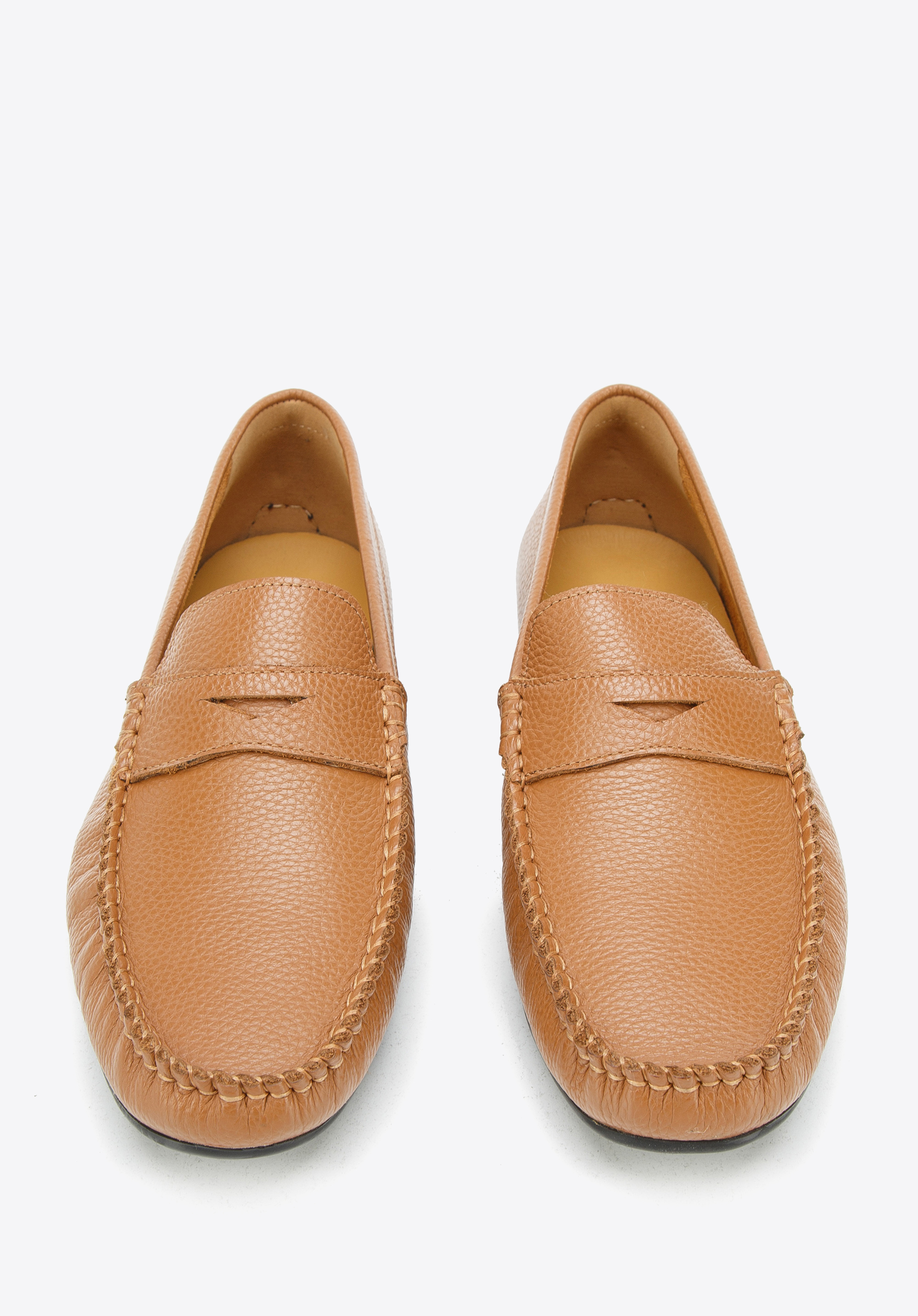 Męskie mokasyny pensówki ze skóry