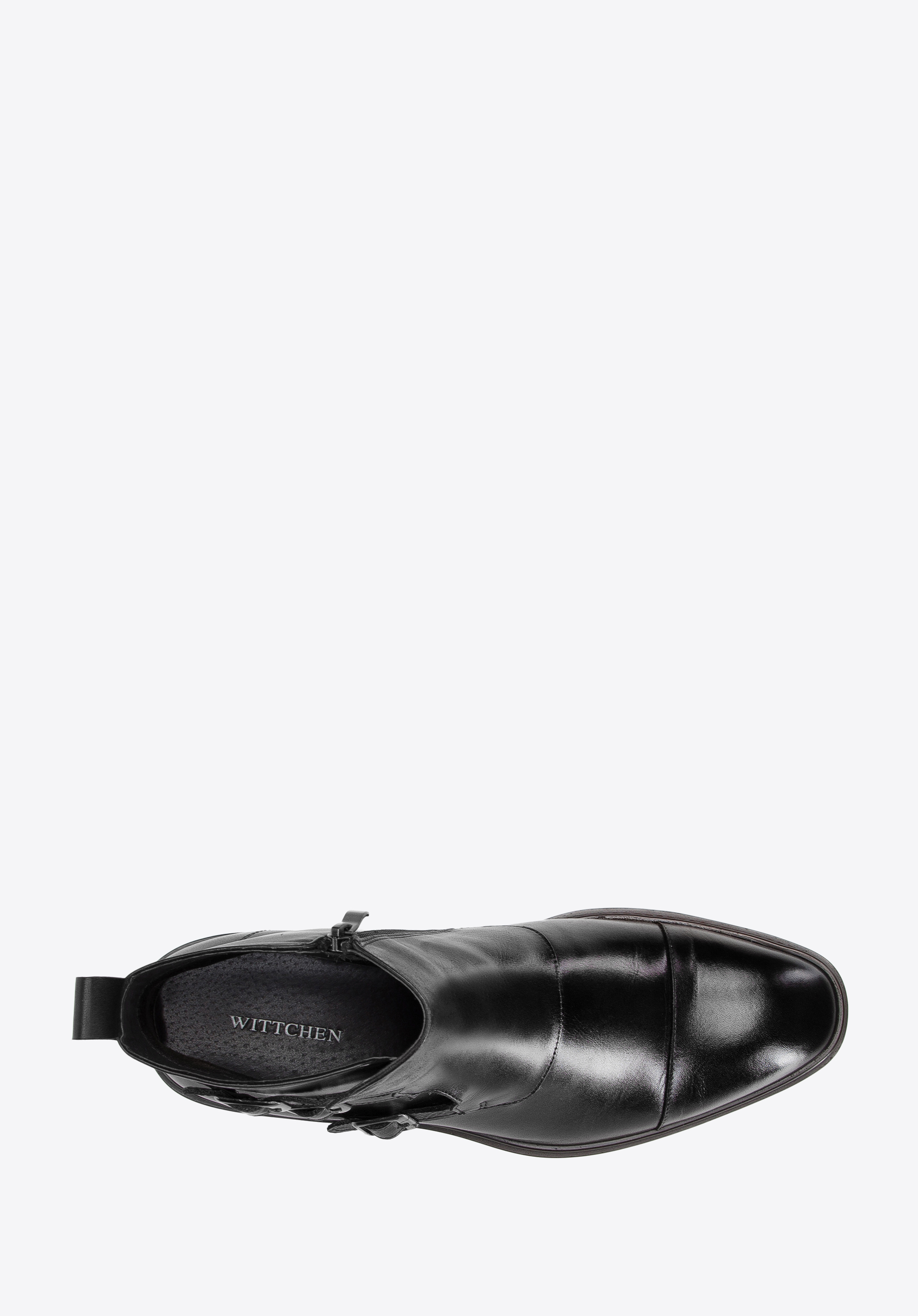 Męskie trzewiki skórzane z klamrami