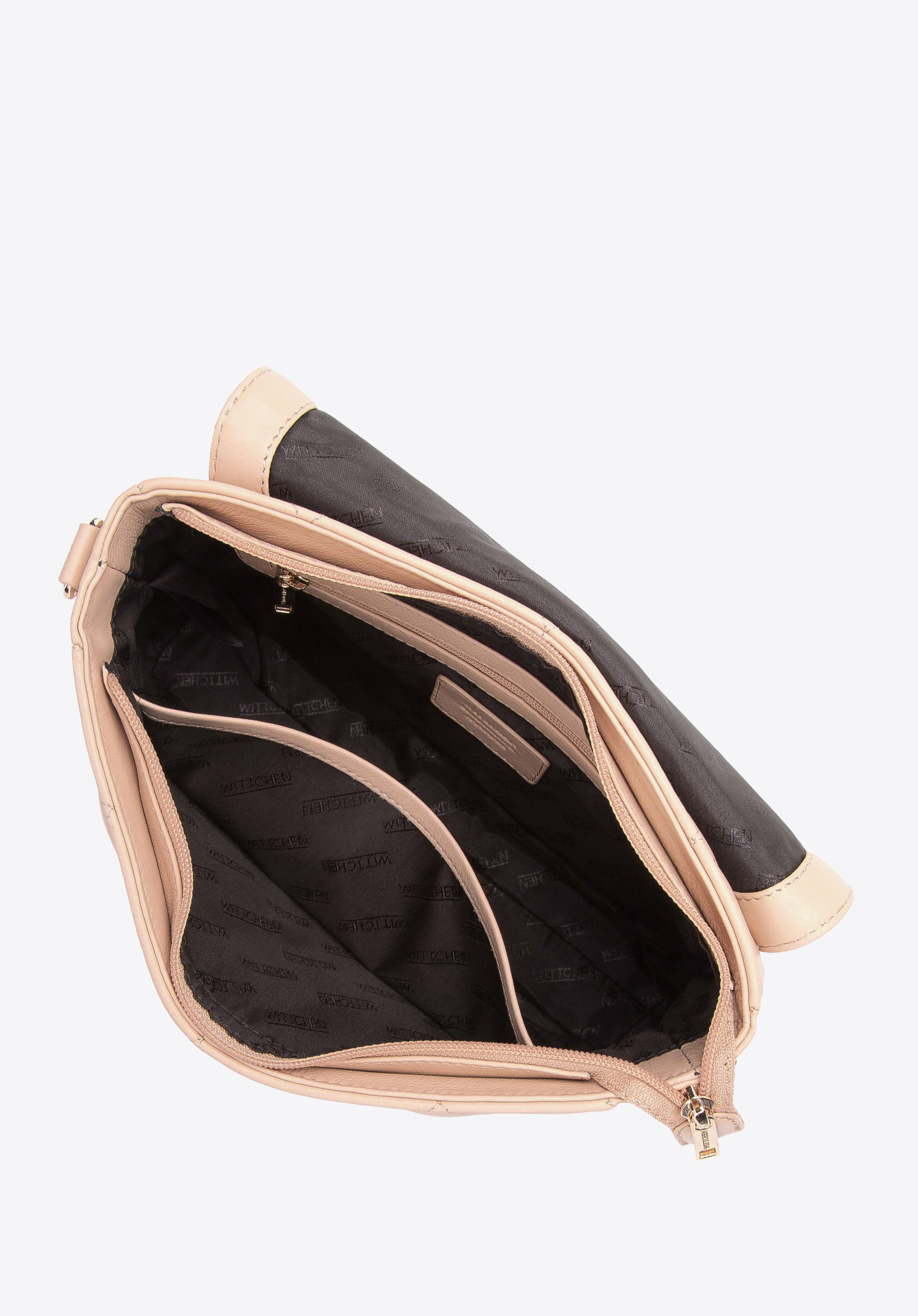 Damska listonoszka z pikowanej skóry na łańcuszku