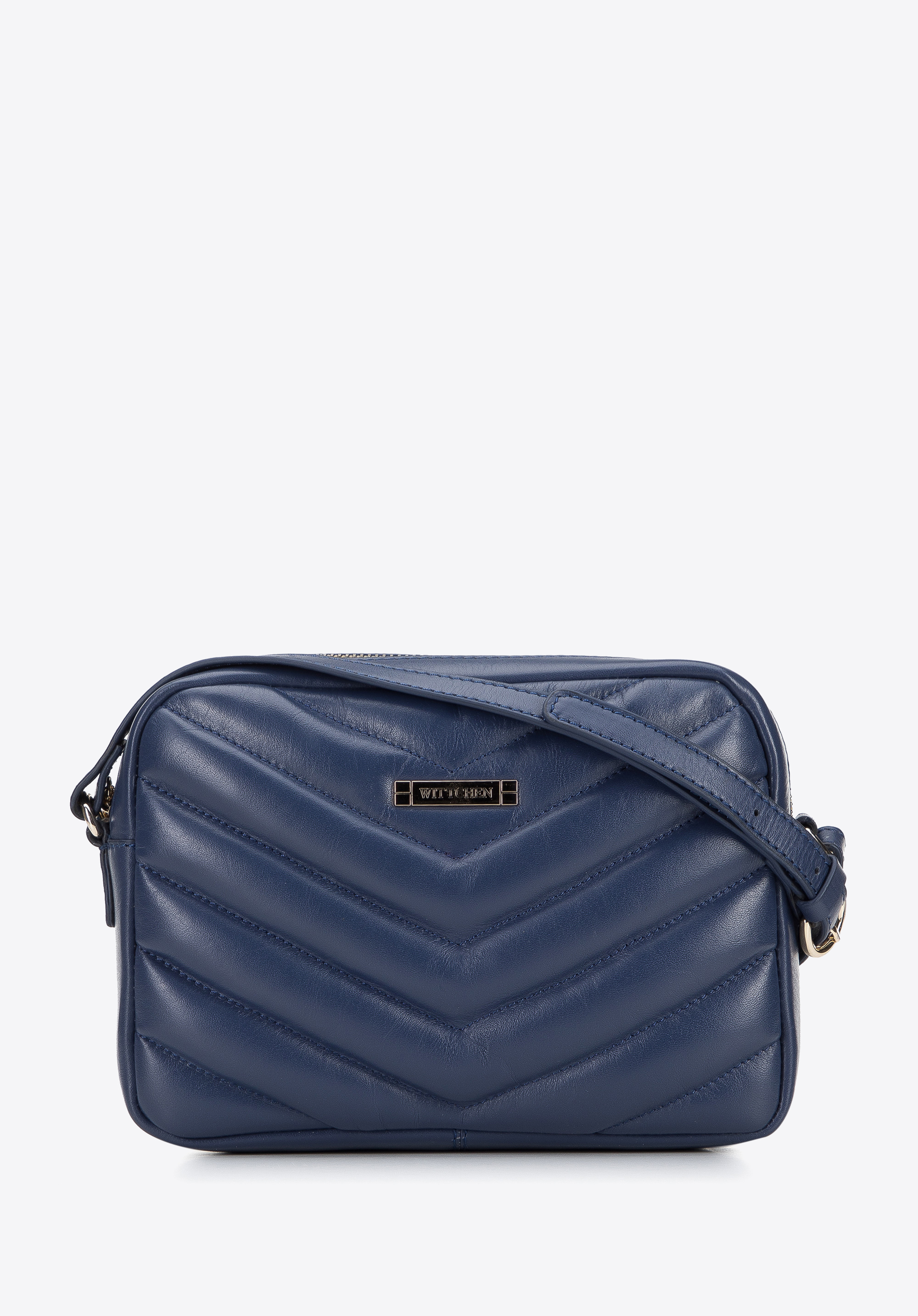 Damska listonoszka skórzana z ukośnym pikowaniem