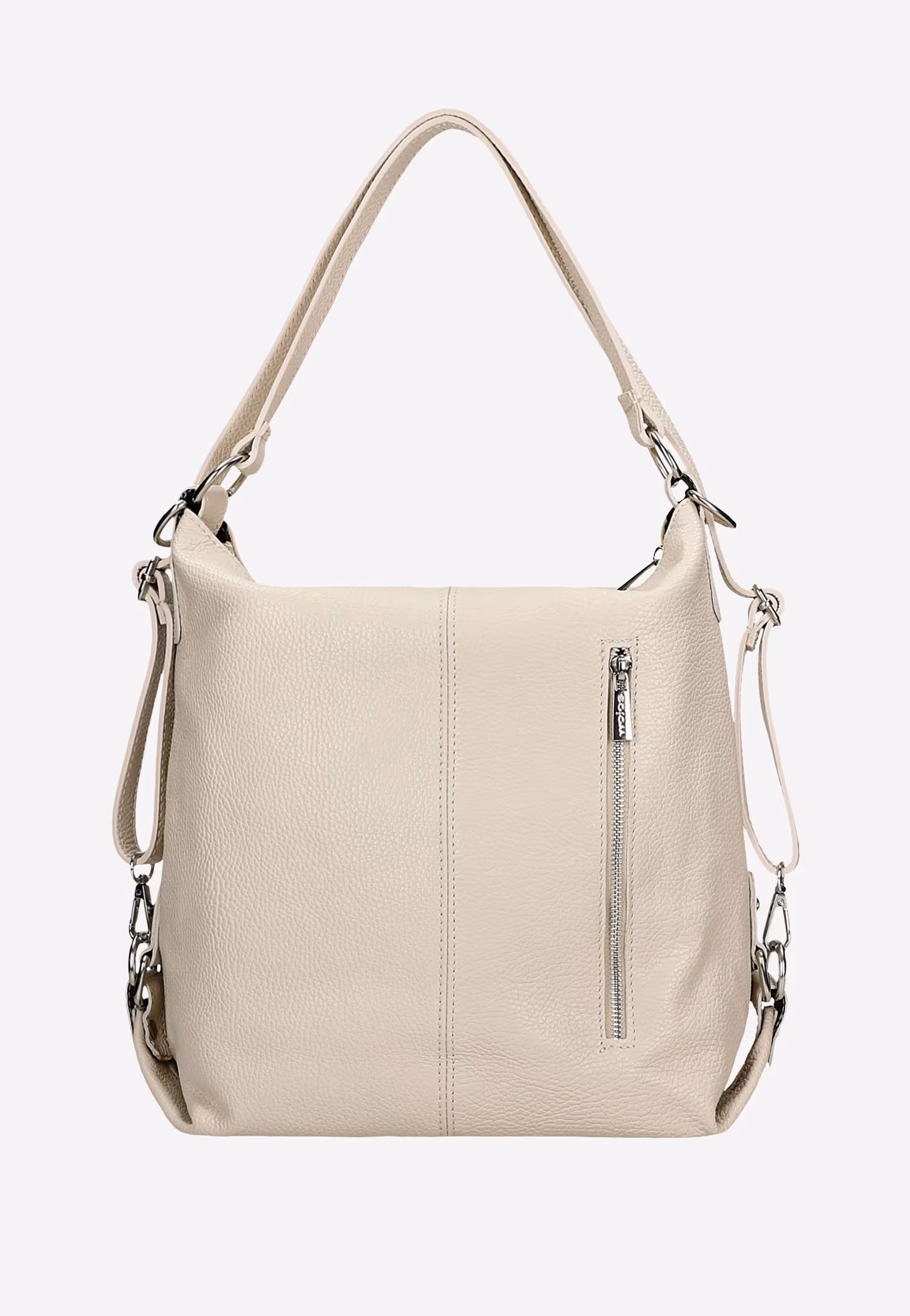 Beżowa skórzana torebka plecak 2w1