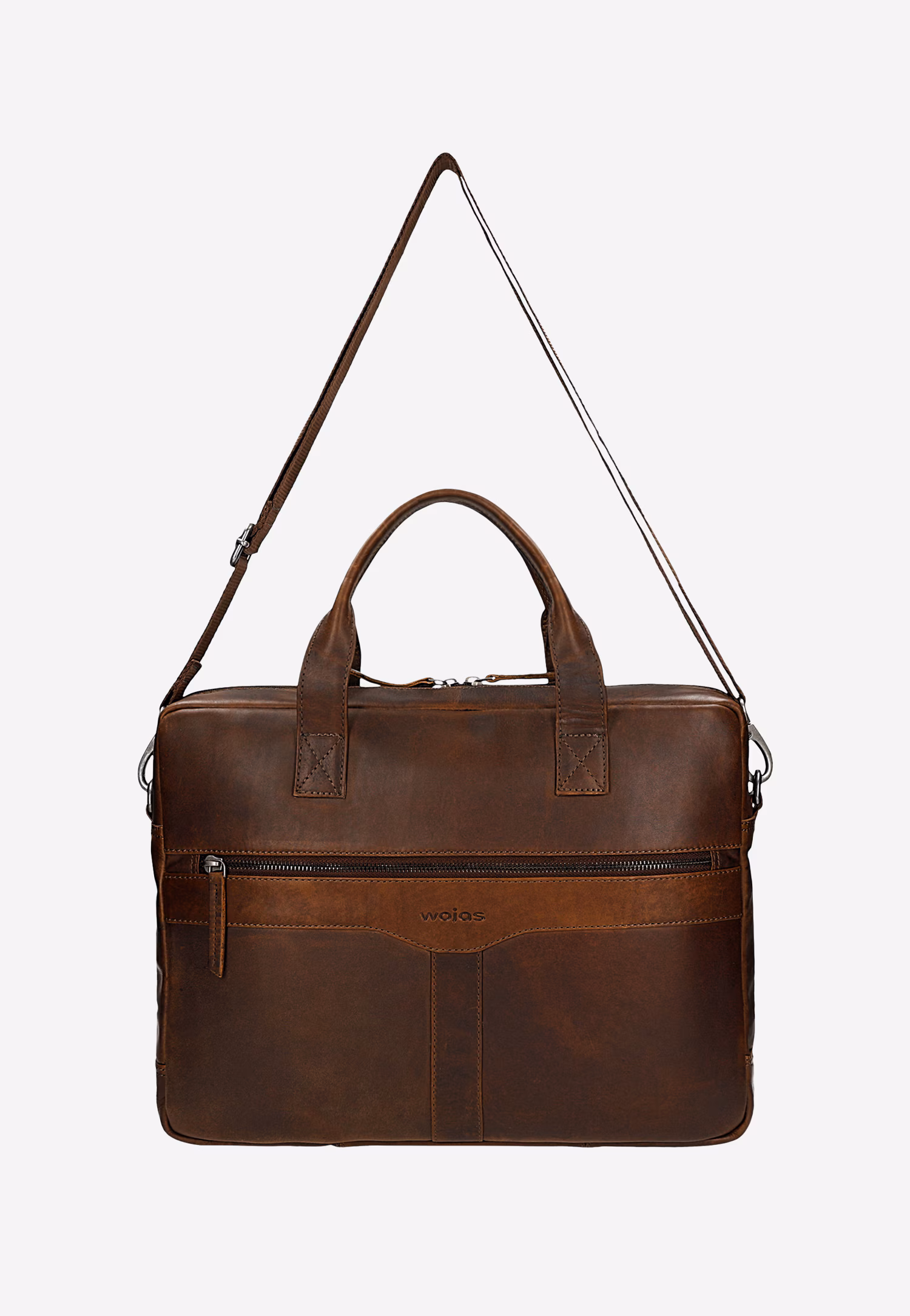 Duża brązowa torba męska z olejowanej skóry pull up