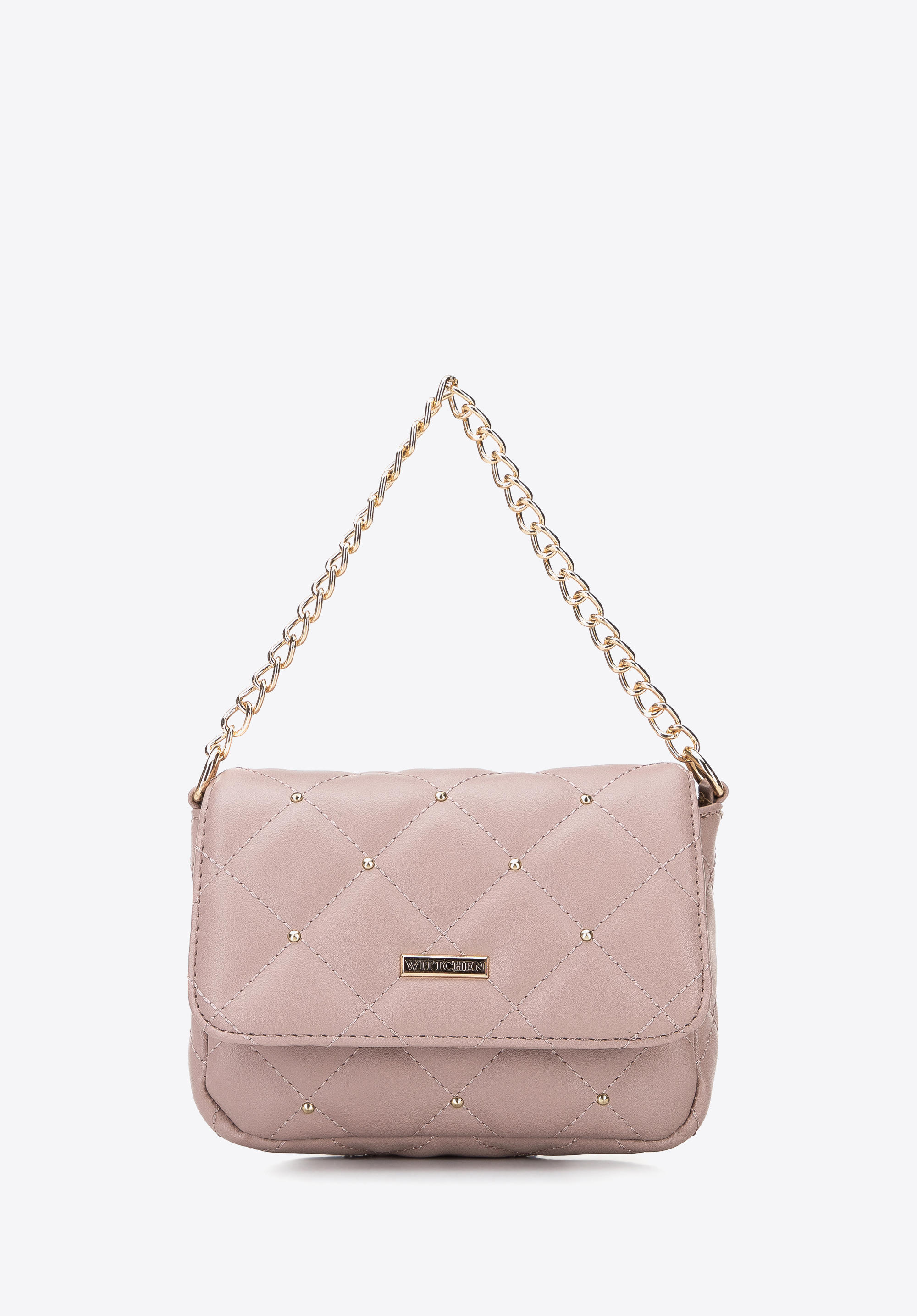 Damska torebka nerka pikowana z okrągłymi nitami