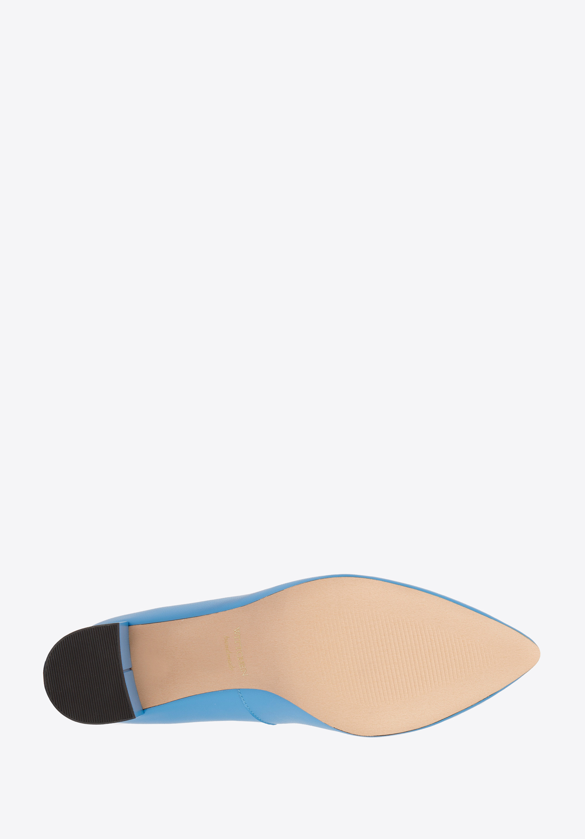 Czółenka skórzane klasyczne na klocku