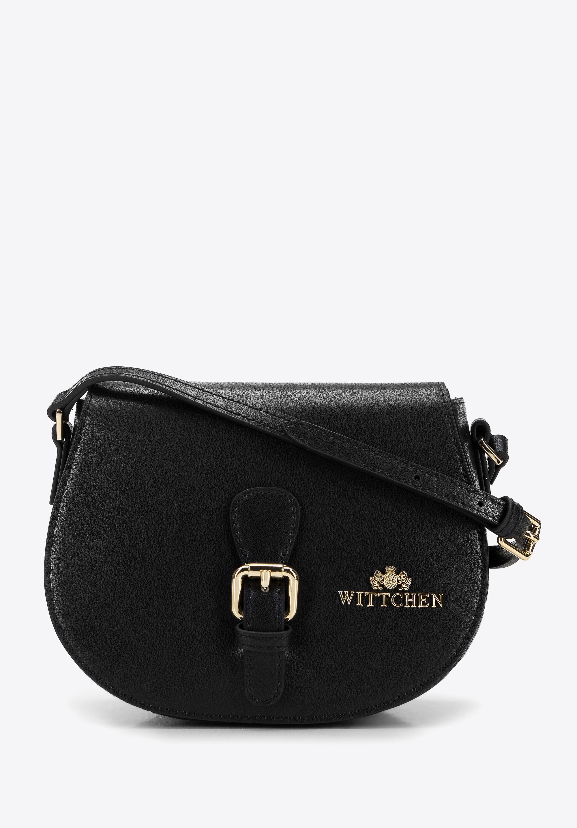 Damska listonoszka skórzana z ozdobną klamerką