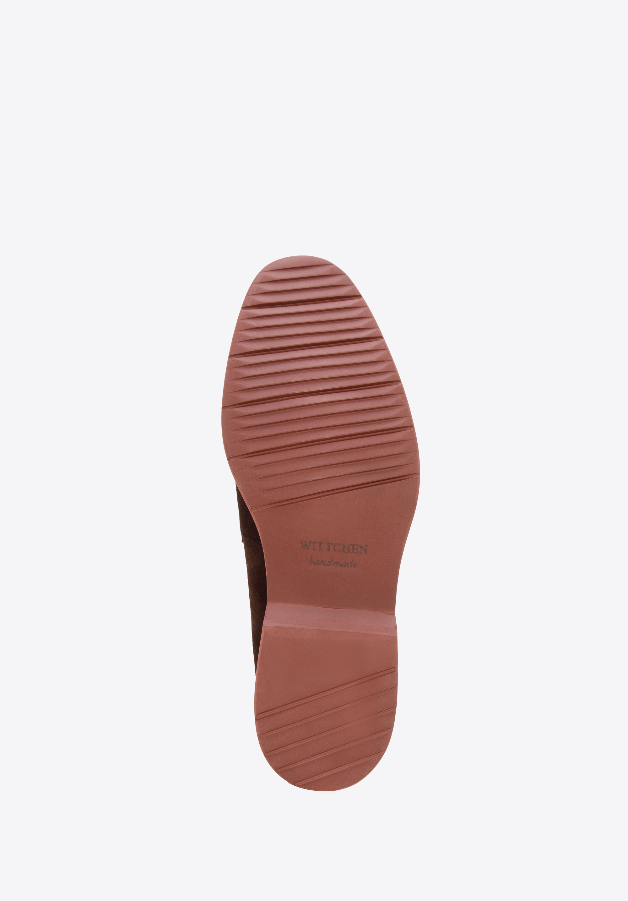 Męskie mokasyny zamszowe z czerwoną podeszwą