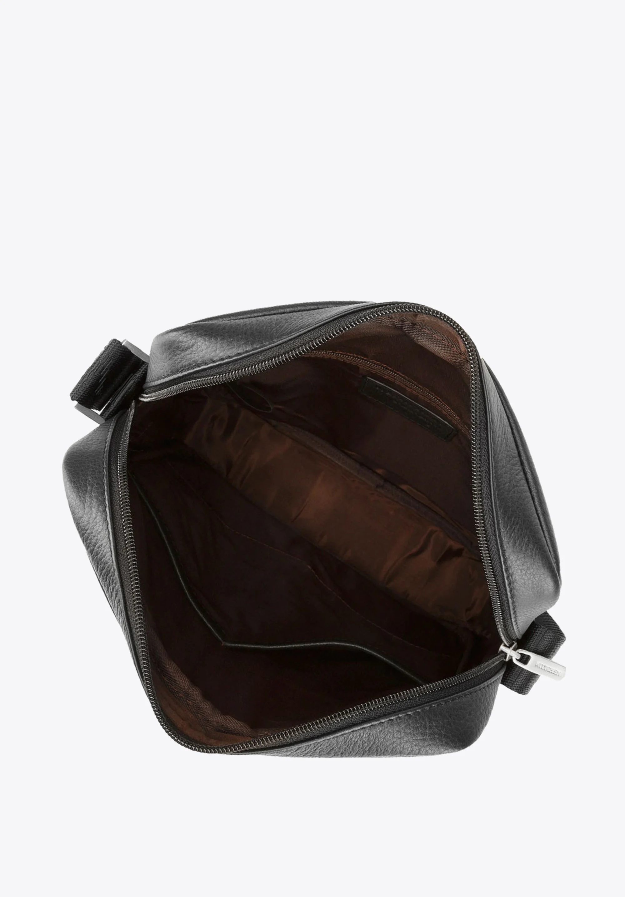 Męska listonoszka skórzana stębnowana średnia