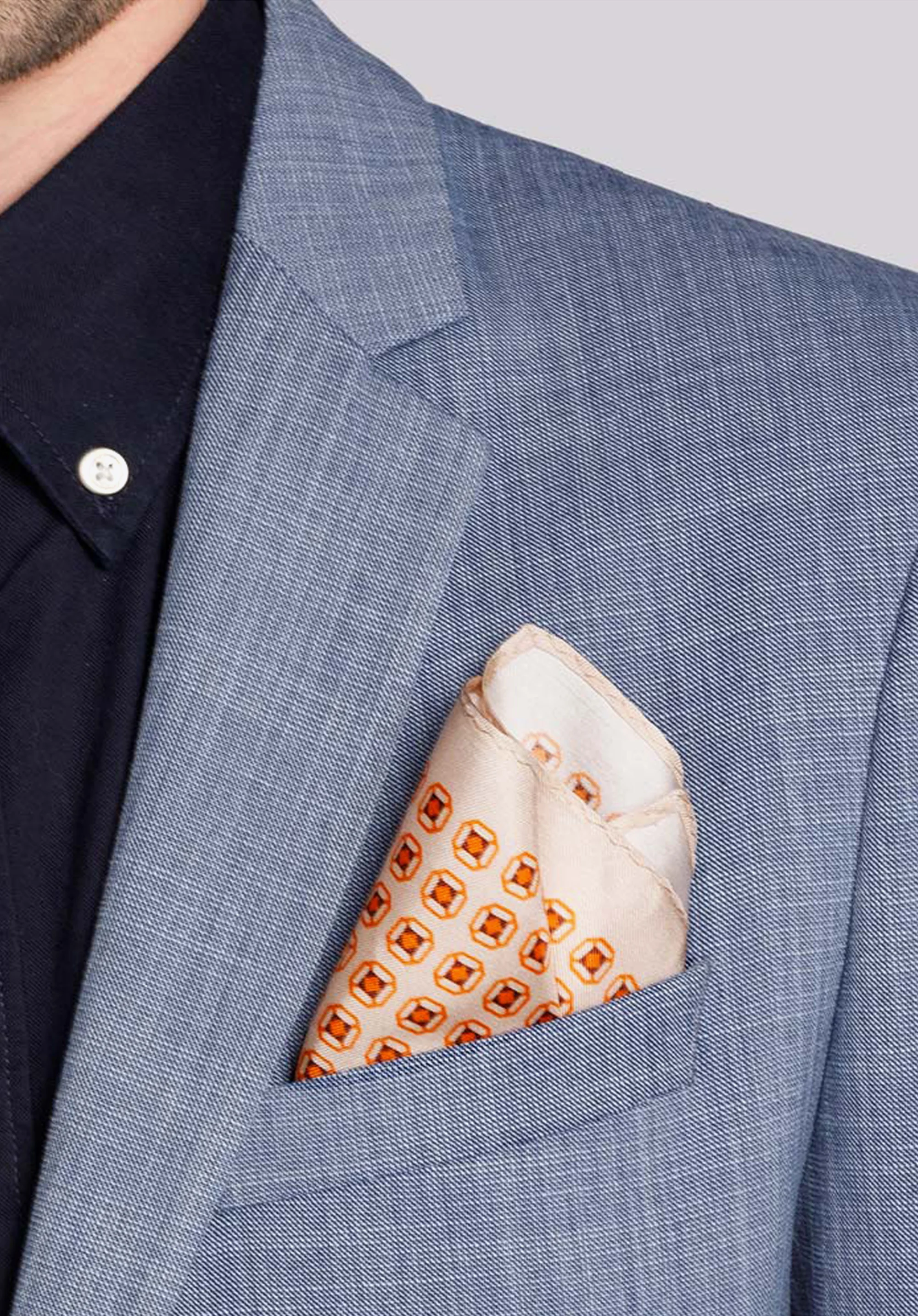 Poszetka z jedwabiu wzorzysta duża