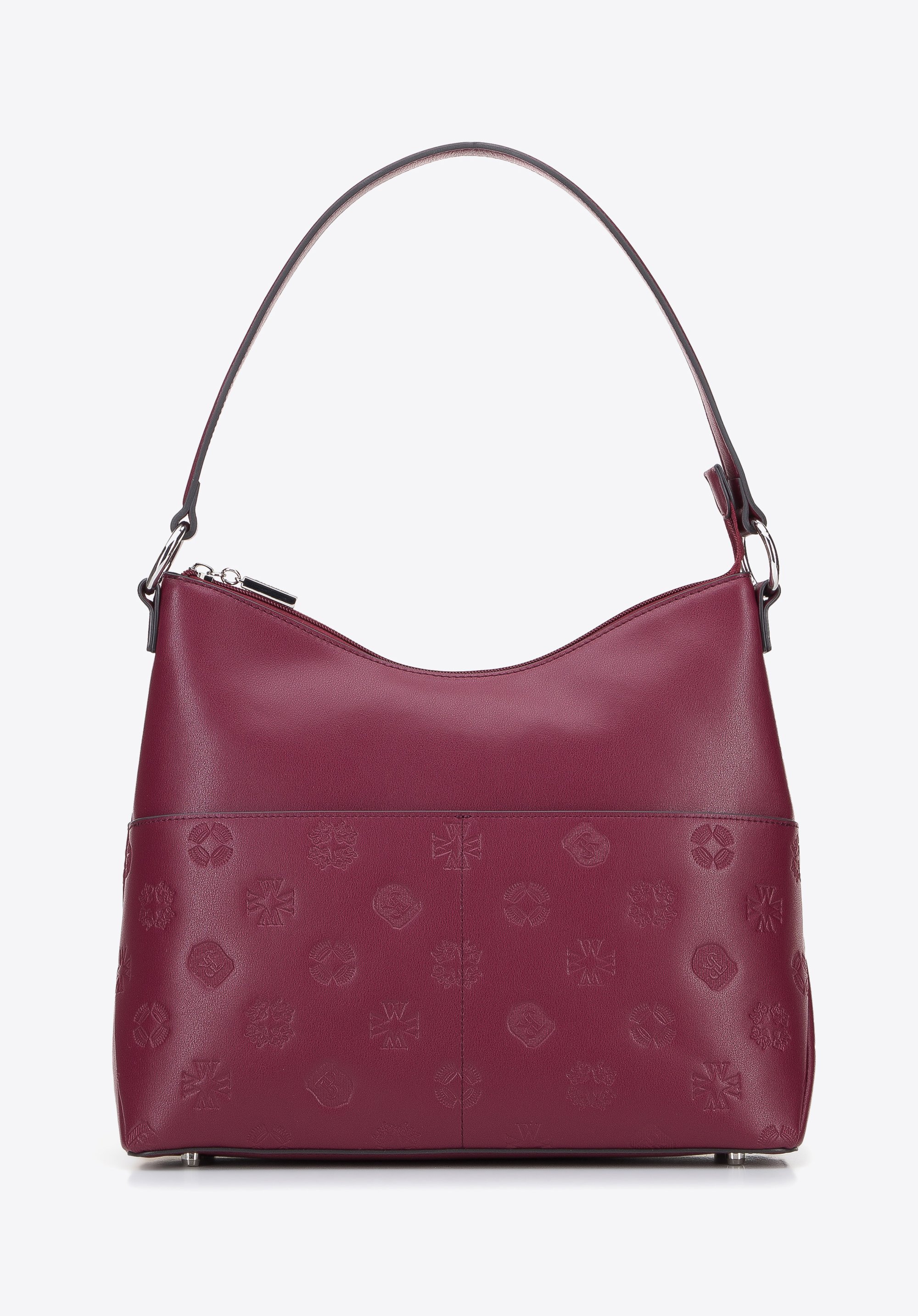 Torebka worek skórzana tłoczona w monogram