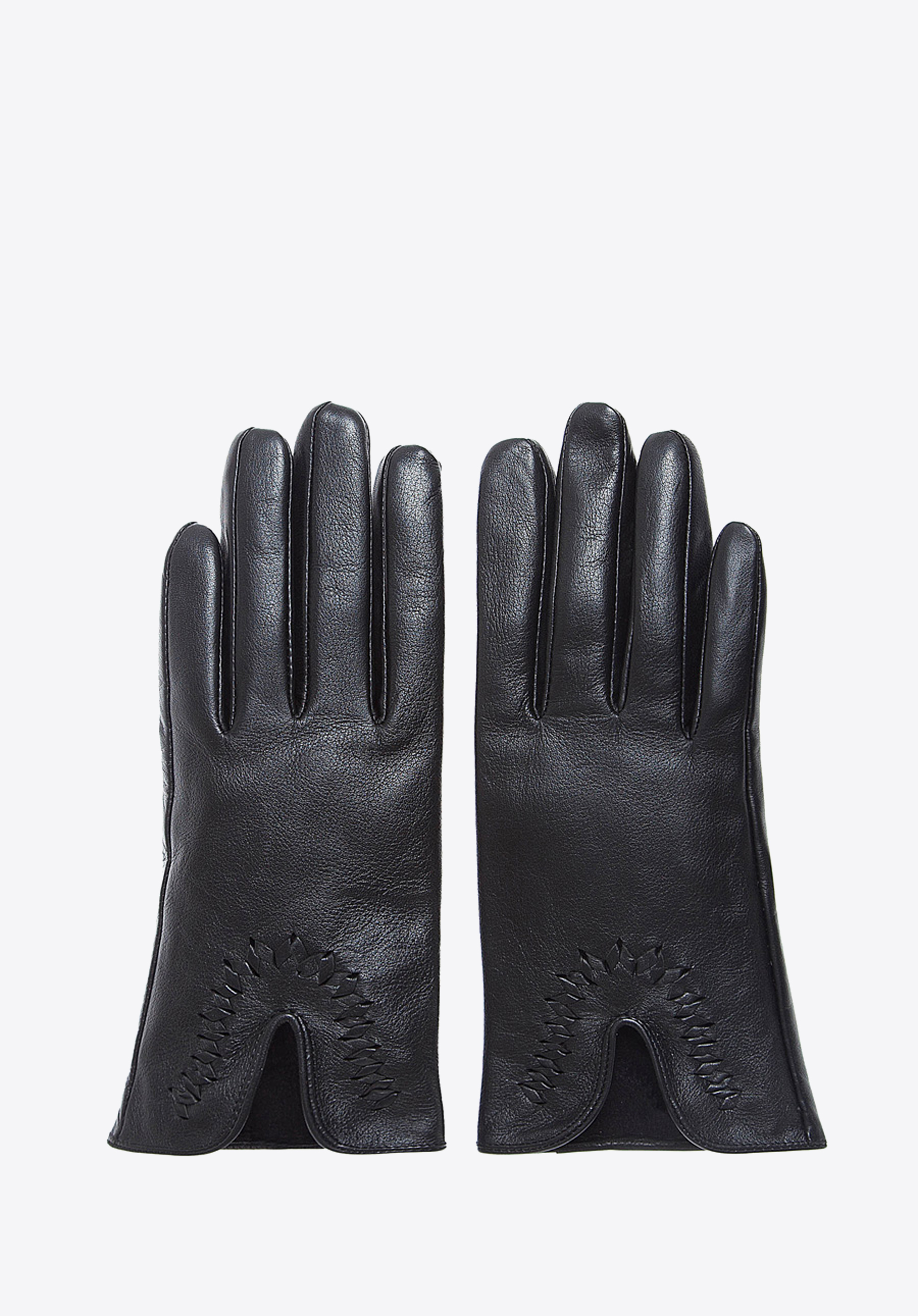 Damskie rękawiczki skórzane z wcięciem