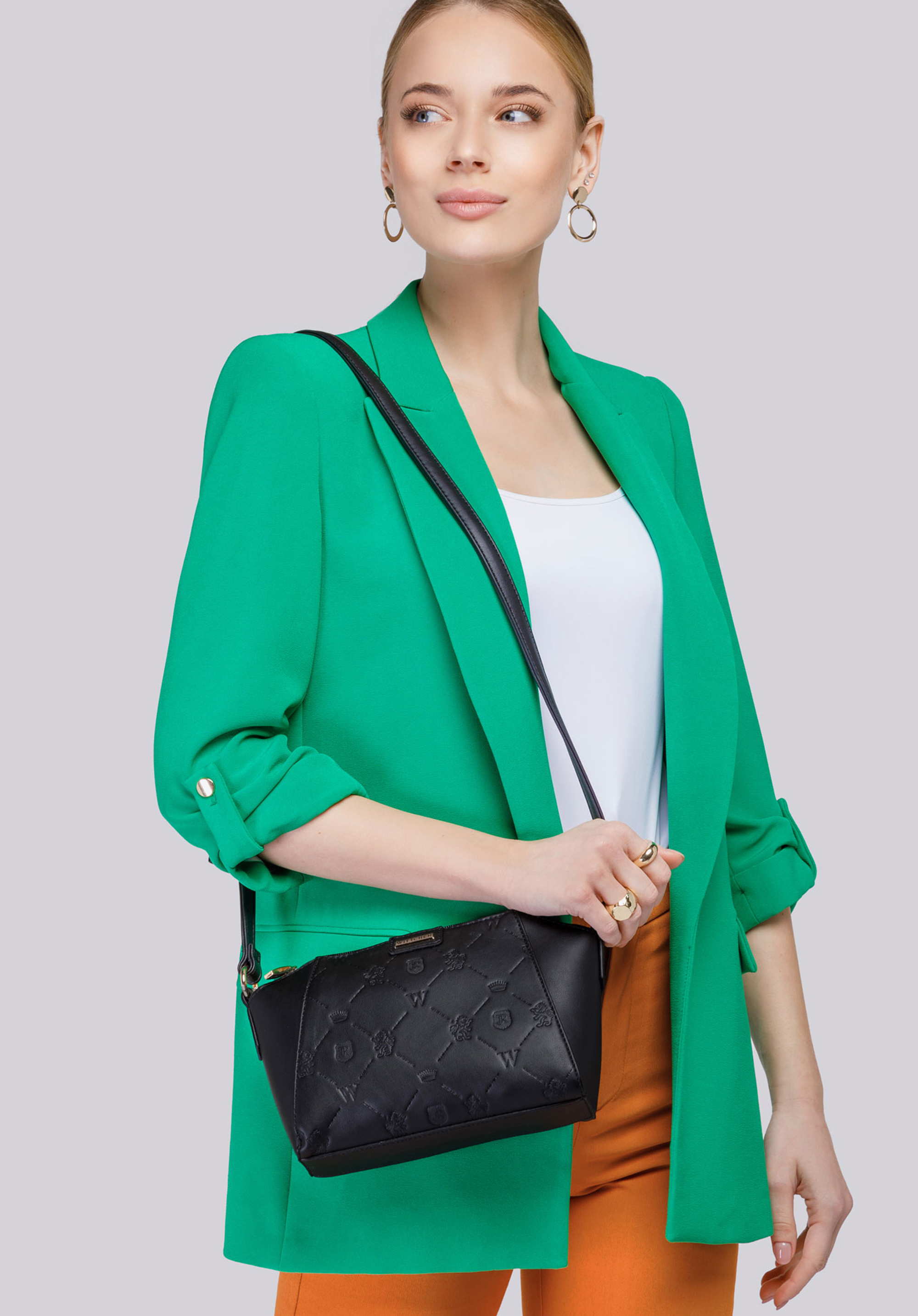 Torebka crossbody mała tłoczona w logo