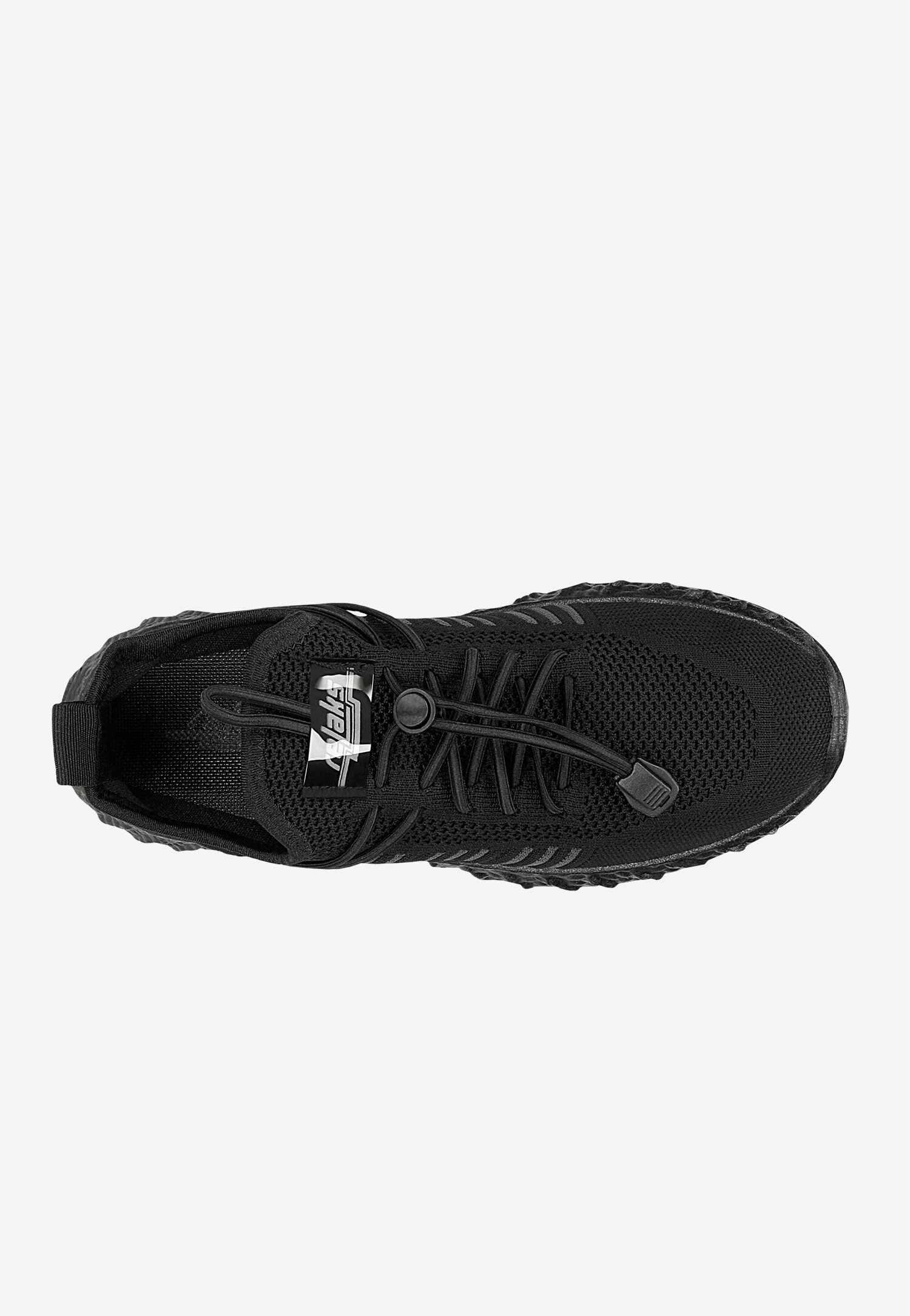 RELAKS czarne sneakersy siateczkowe na czarnej podeszwie