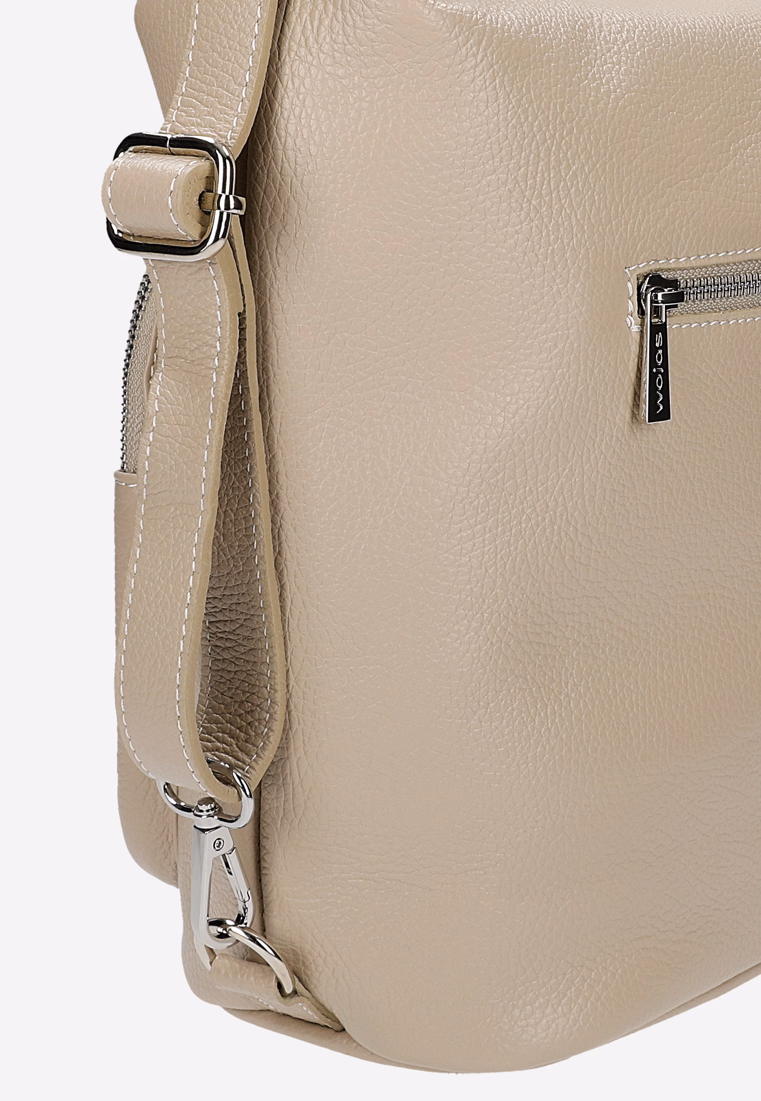 Beżowa torebka plecak 2w1 ze skóry licowej