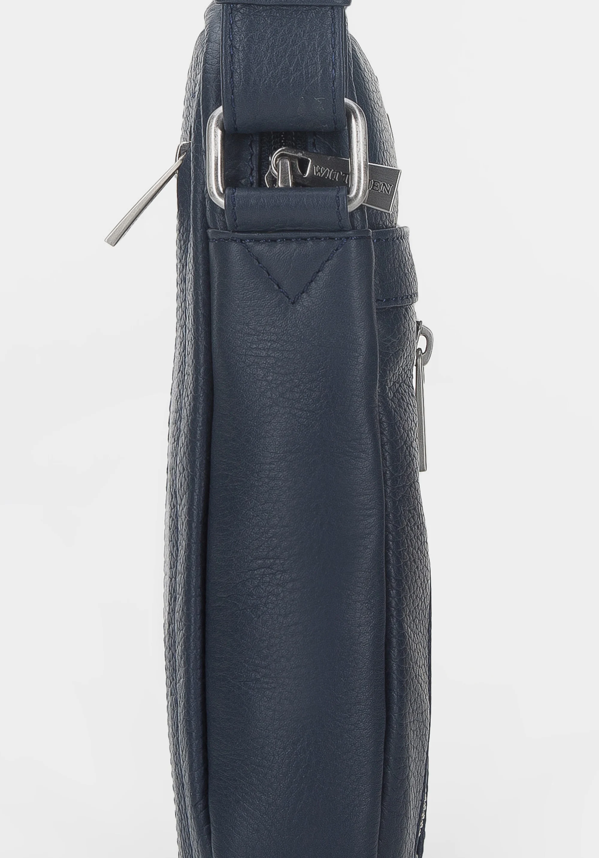 Męska listonoszka skórzana z pionowym suwakiem