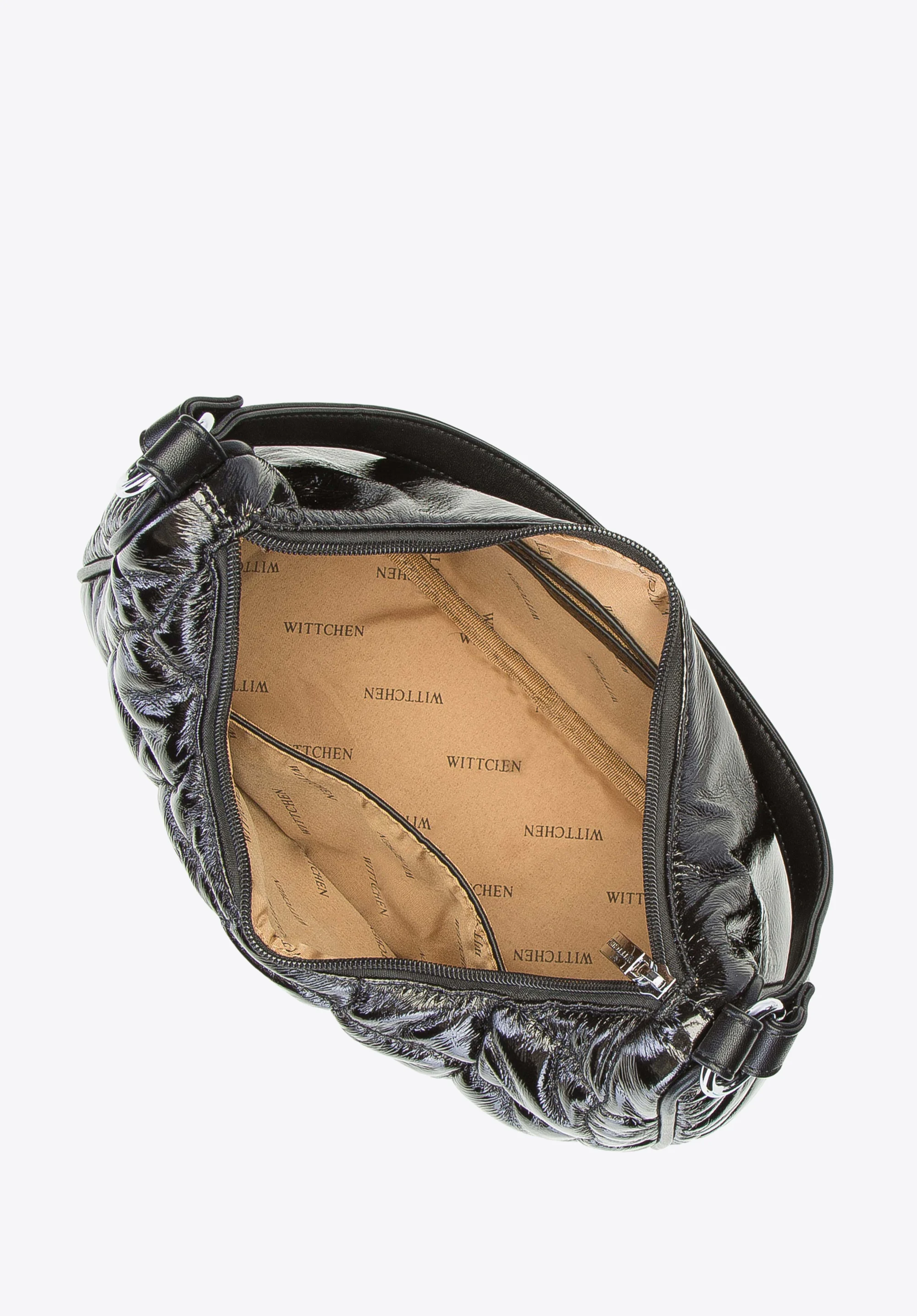 Torebka baguette pikowana z połyskiem