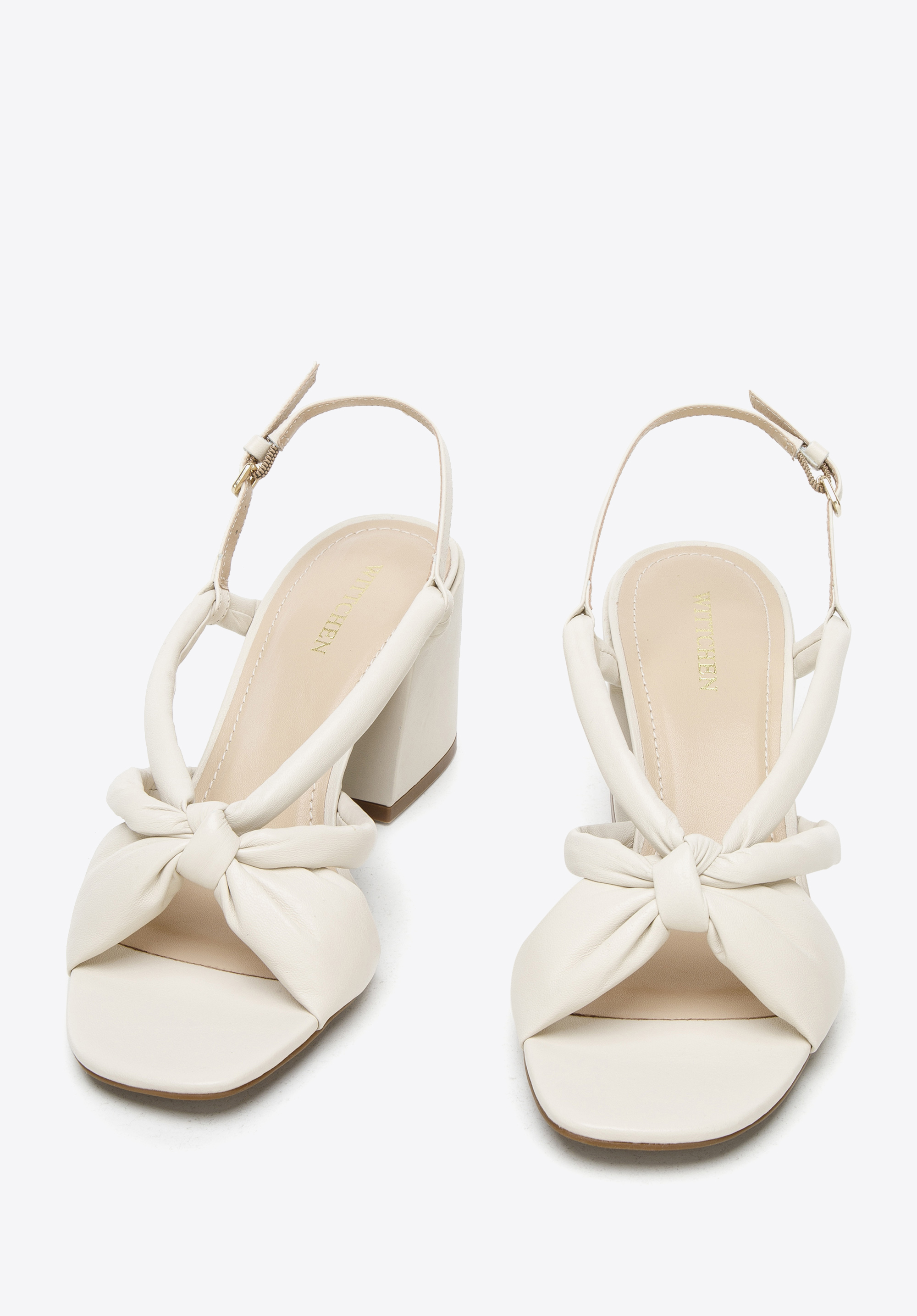 Damskie sandały skórzane z supełkiem