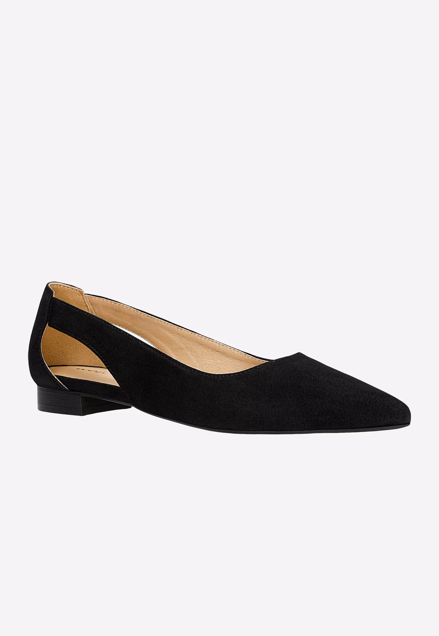 Czarne czółenka damskie z wycięciami i noskiem w szpic