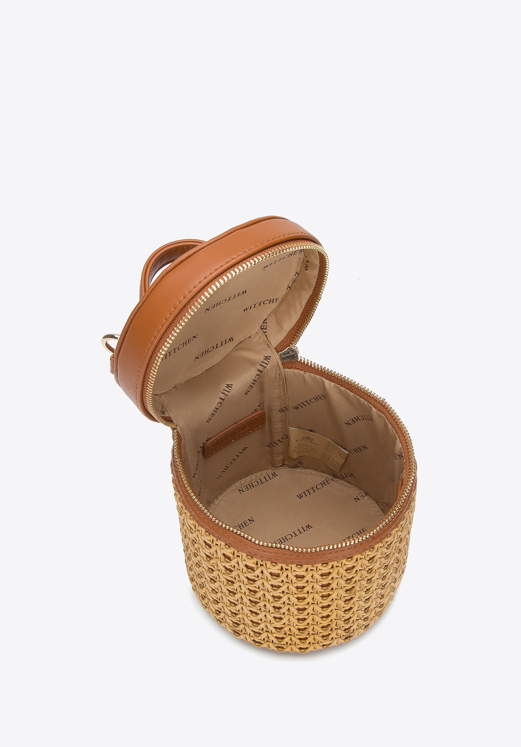 Torebka kubełek z plecionką