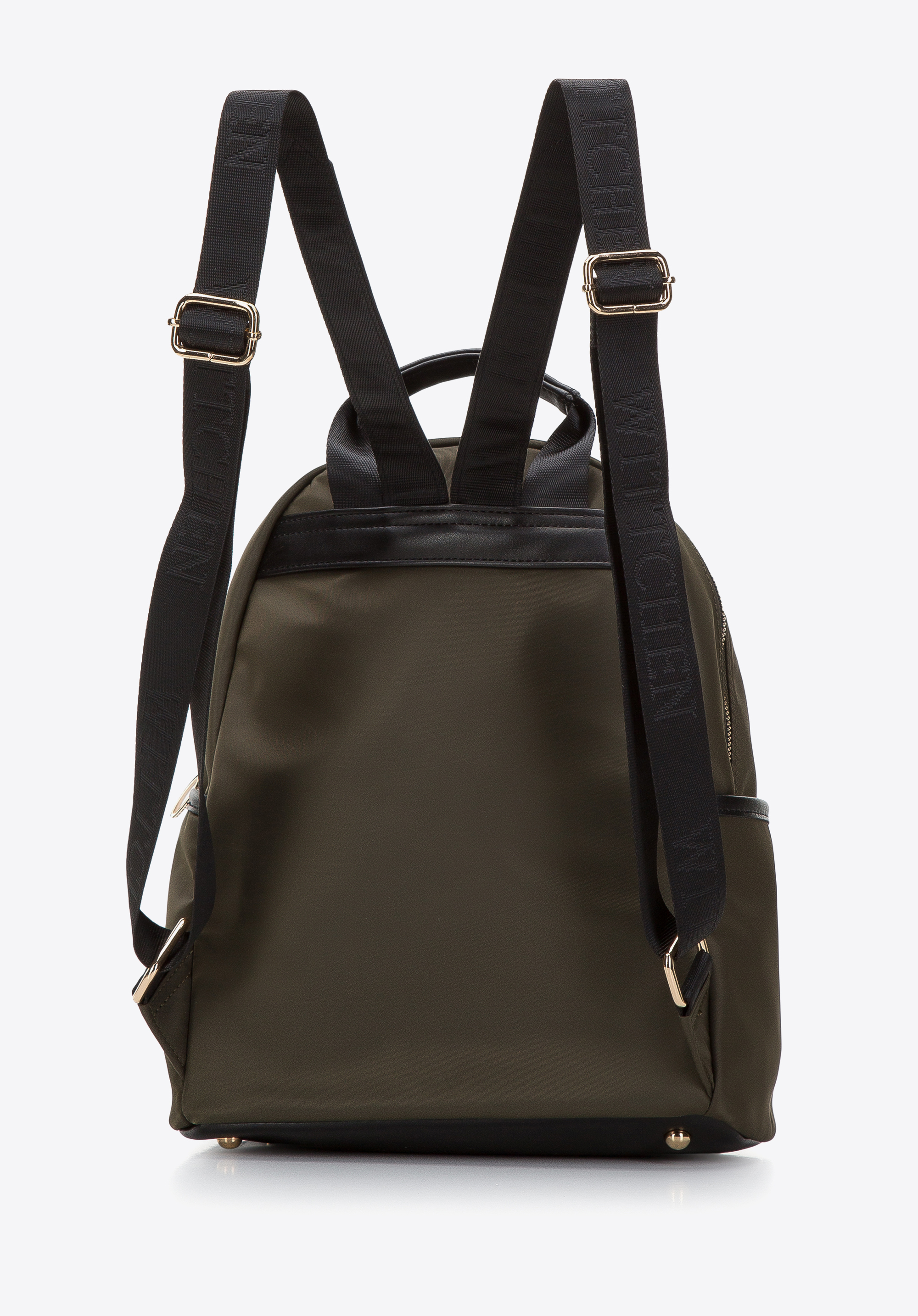 Damski plecak nylonowy z kieszeniami z przodu