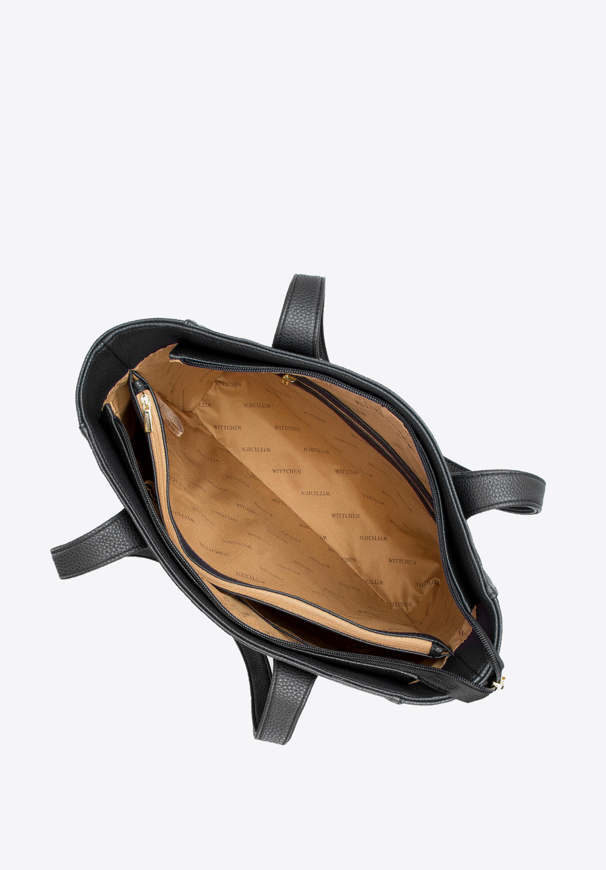 Torebka shopperka klasyczna z kieszenią z przodu