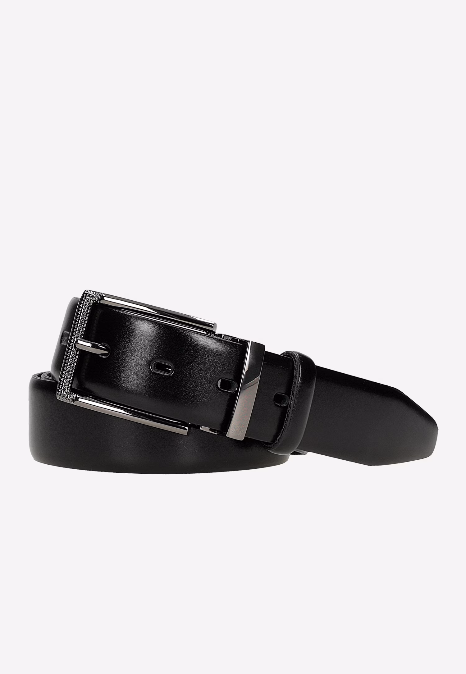 Czarny klasyczny pasek męski ze skóry naturalnej