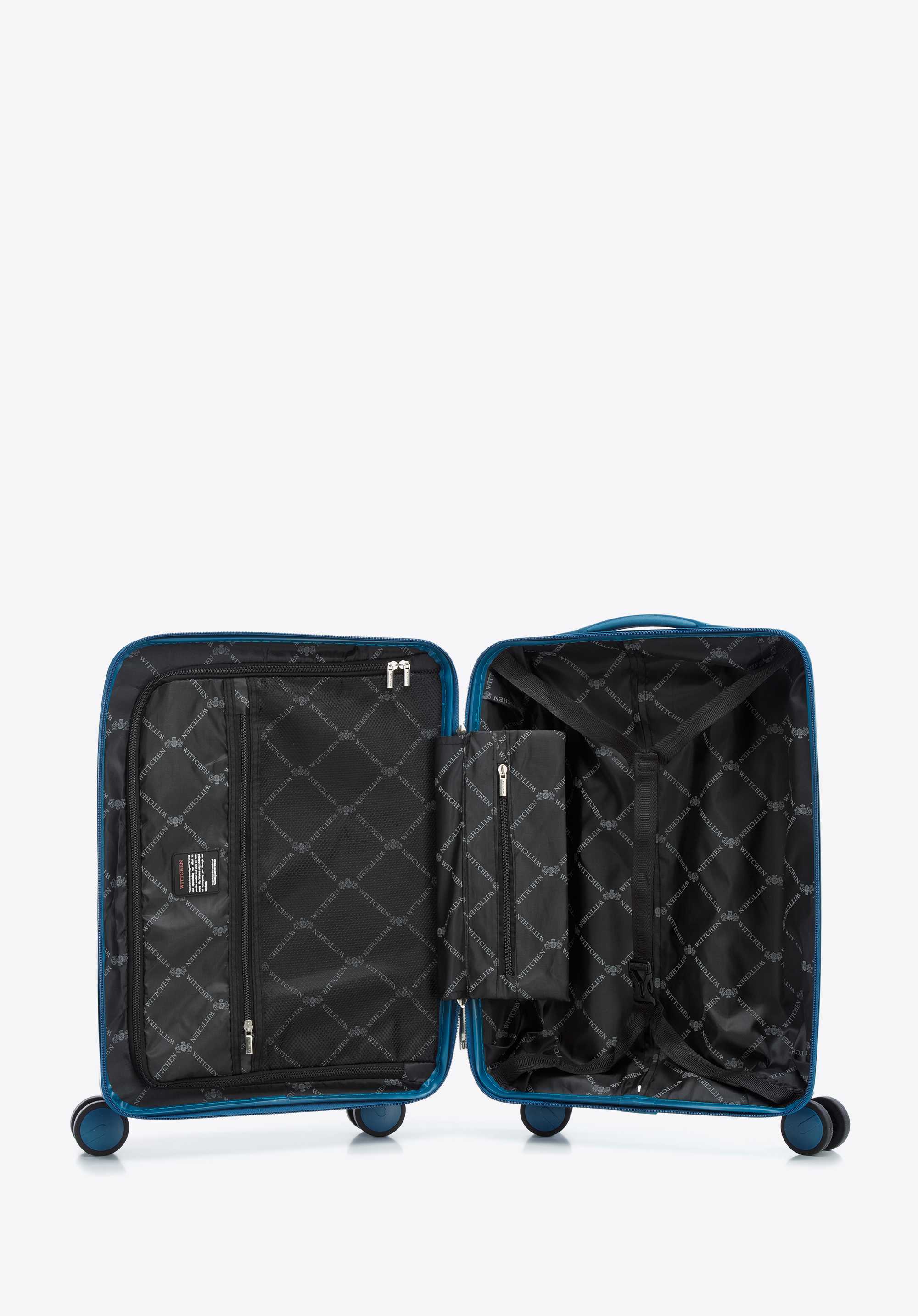 Walizka kabinowa z polipropylenu z błyszczącymi paskami