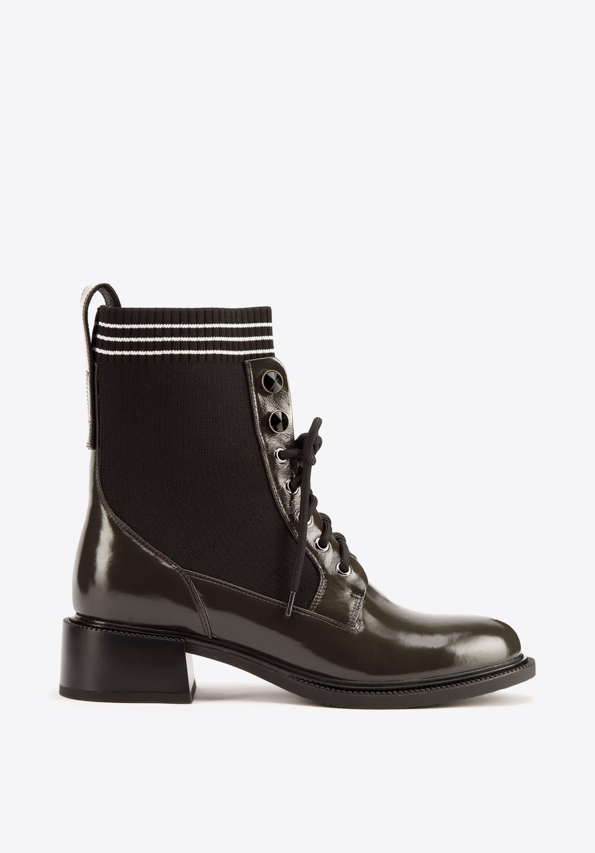 Damskie trapery skórzane ze skarpetą