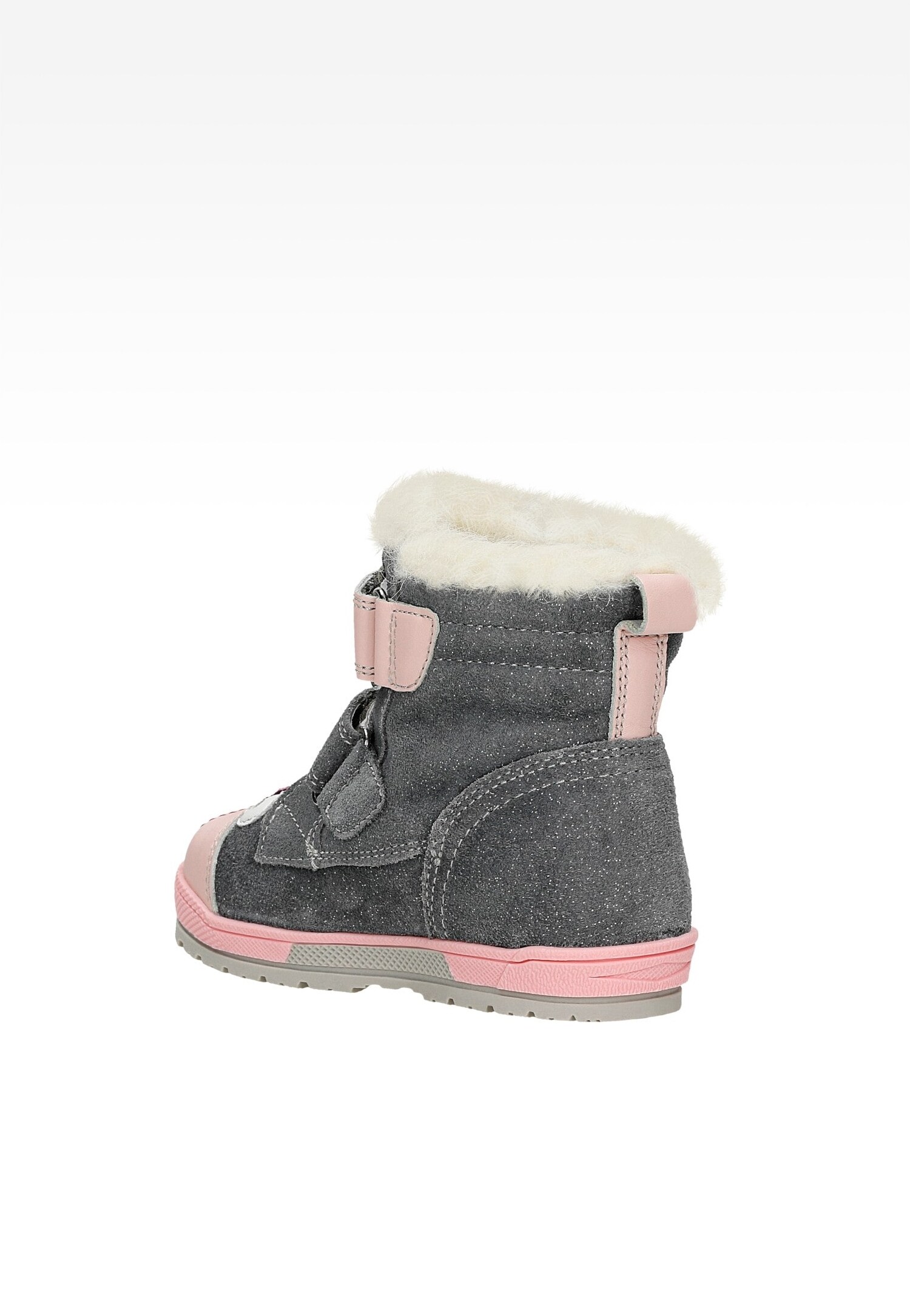 Trzewiki ocieplane BARTEK 84007-70, dla dziewcząt, popielato-różowe