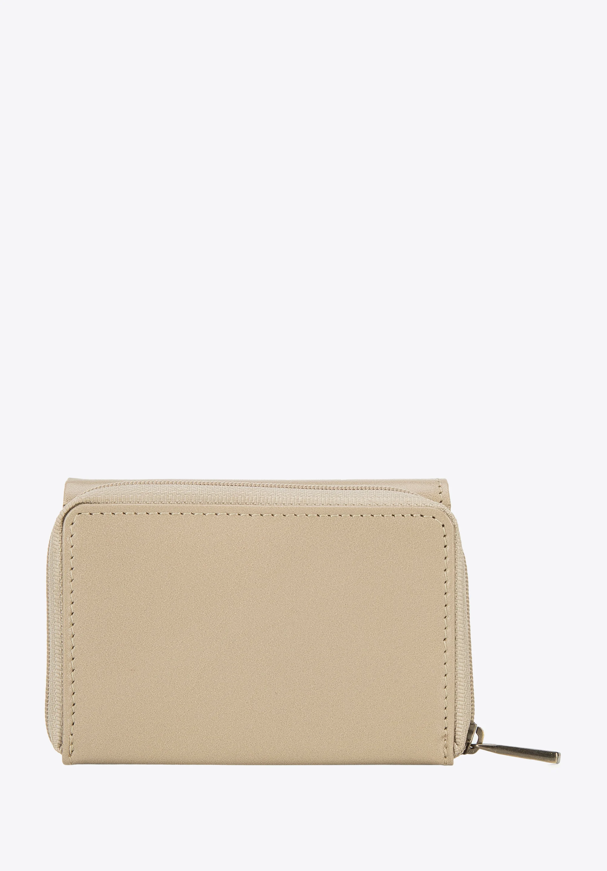 Damski portfel z gładkiej skóry dwustronny mały