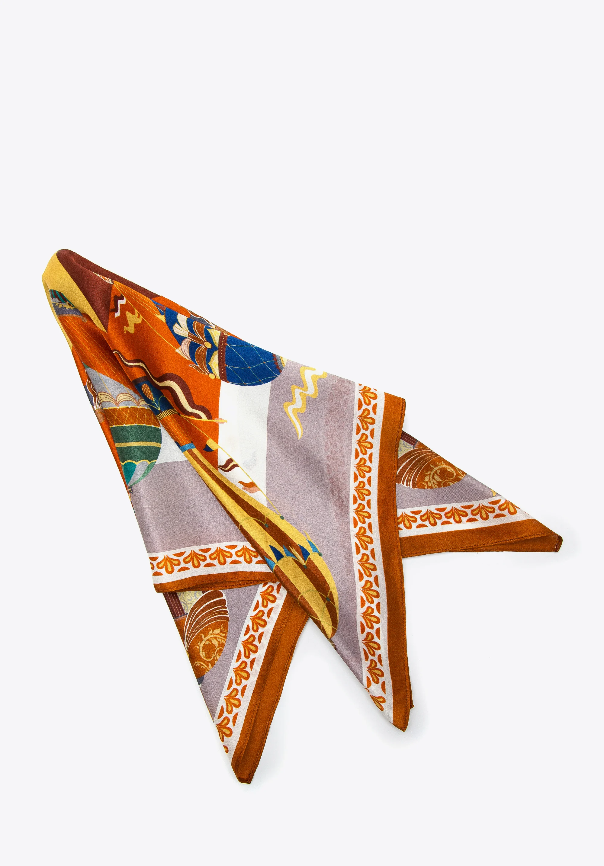 Damska apaszka jedwabna we wzory