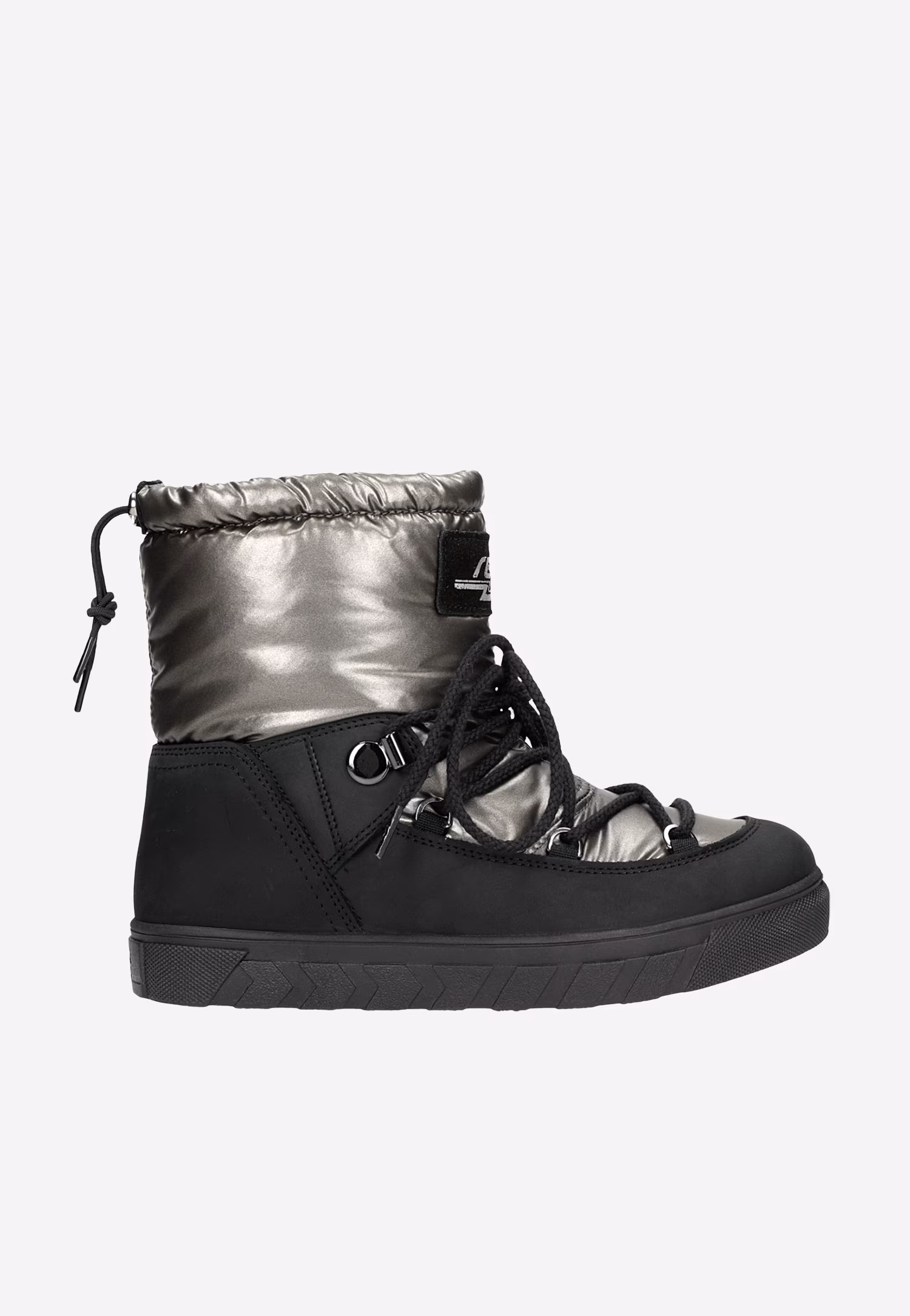 Czarne wiązane śniegowce damskie RELAKS