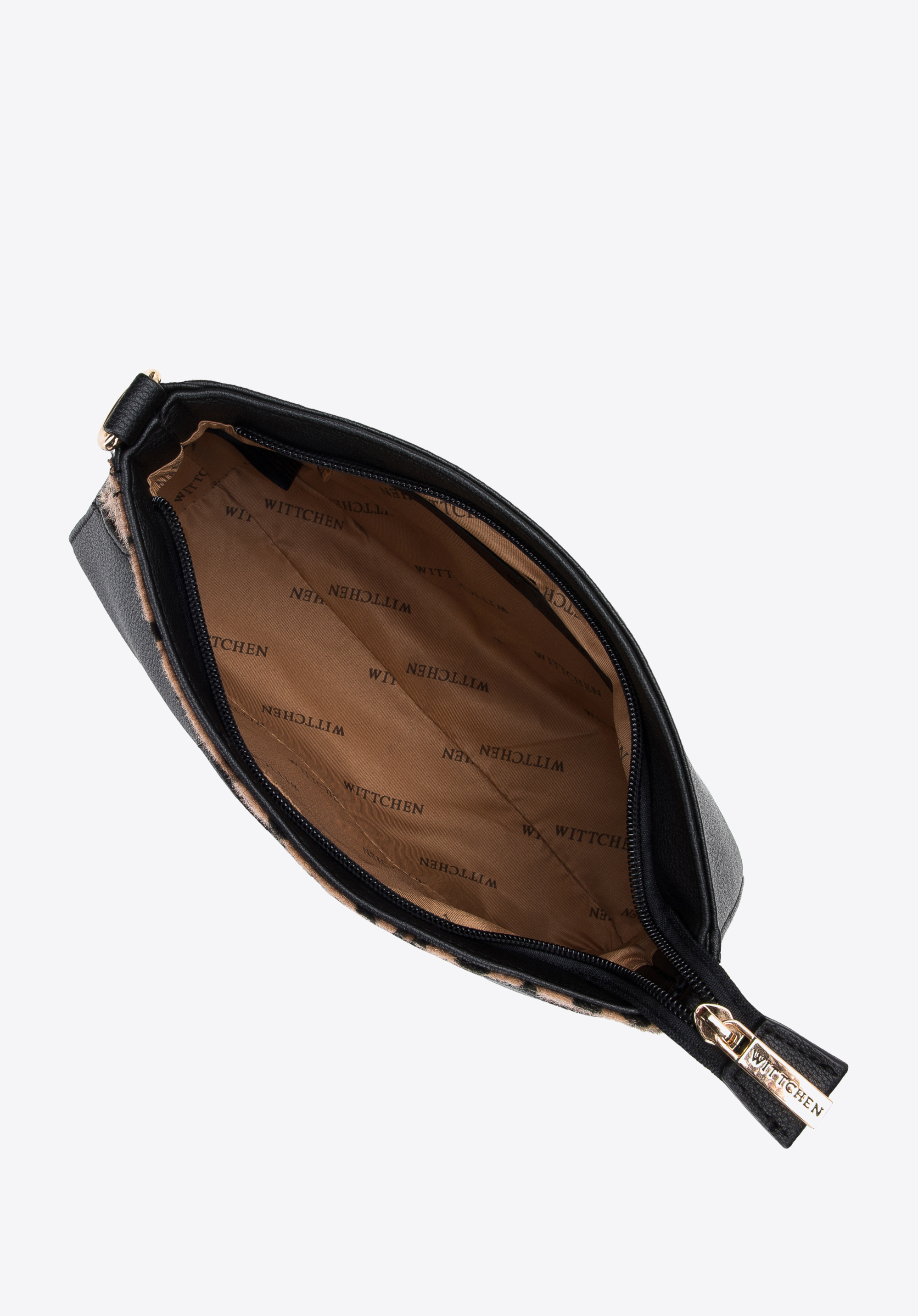 Damska listonoszka z ozdobną wstawką w zwierzęcy wzór