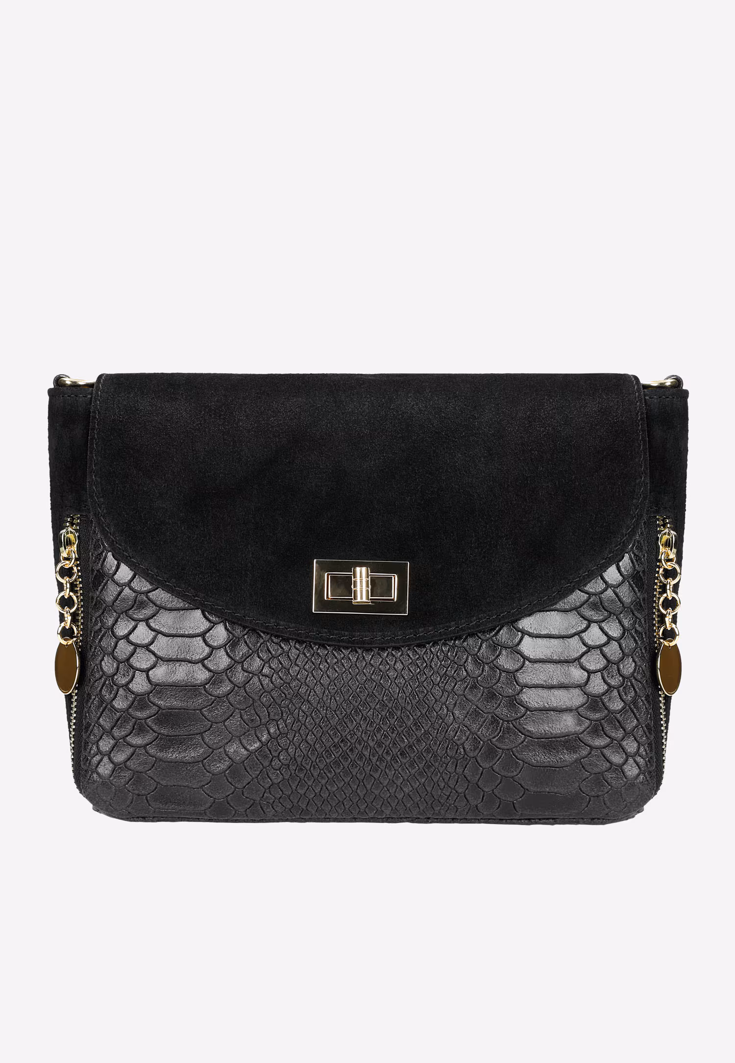 Ciemnobrązowa torebka damska z ciekawą fakturą